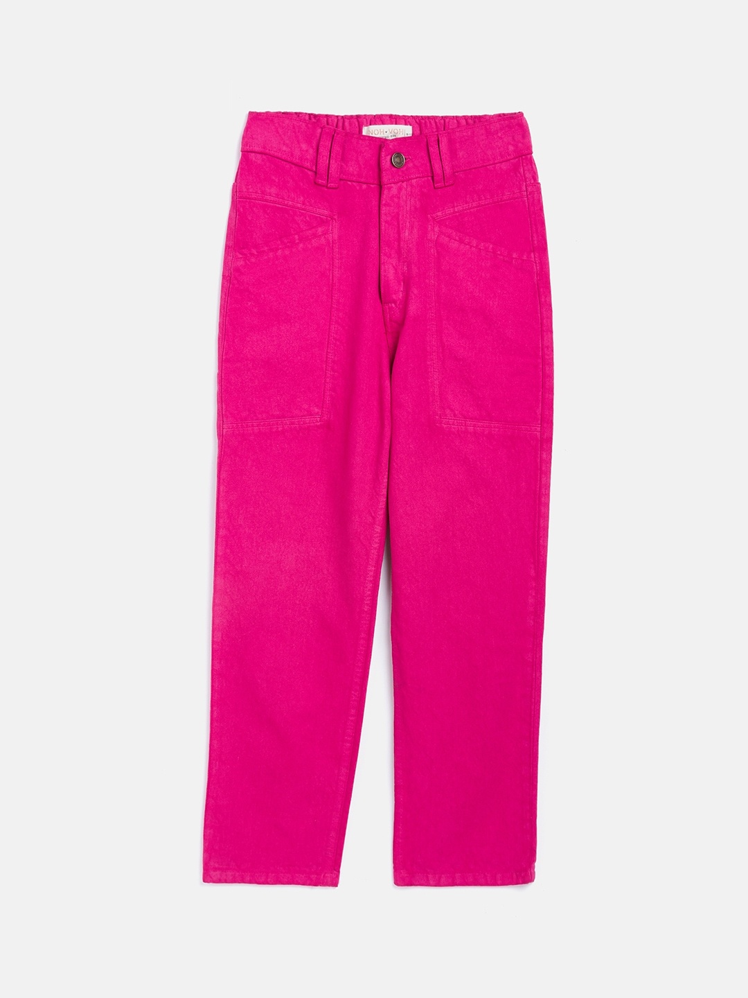 

Noh Voh - SASSAFRAS Kids Girls Fuchsia Straight Fit Pure Cotton Jeans