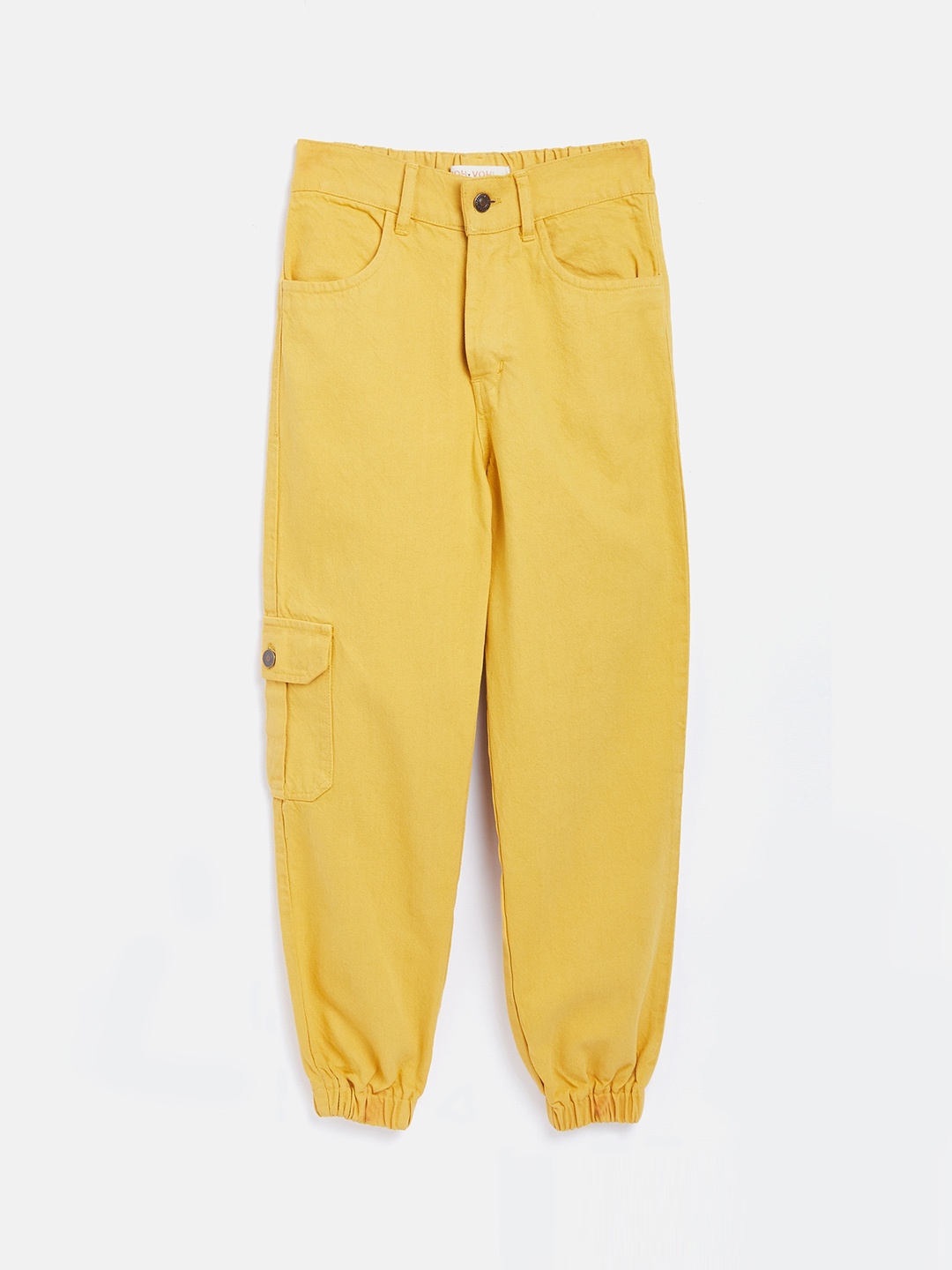 

Noh Voh - SASSAFRAS Kids Girls Mustard Jogger Jeans