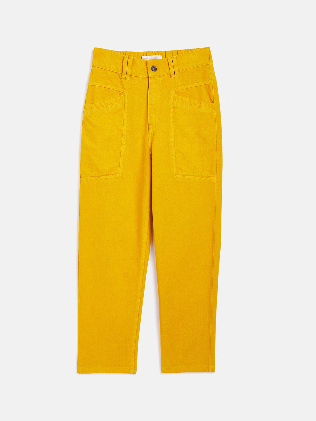

Noh Voh - SASSAFRAS Kids Girls Mustard Pure Cotton Straight Fit Jeans