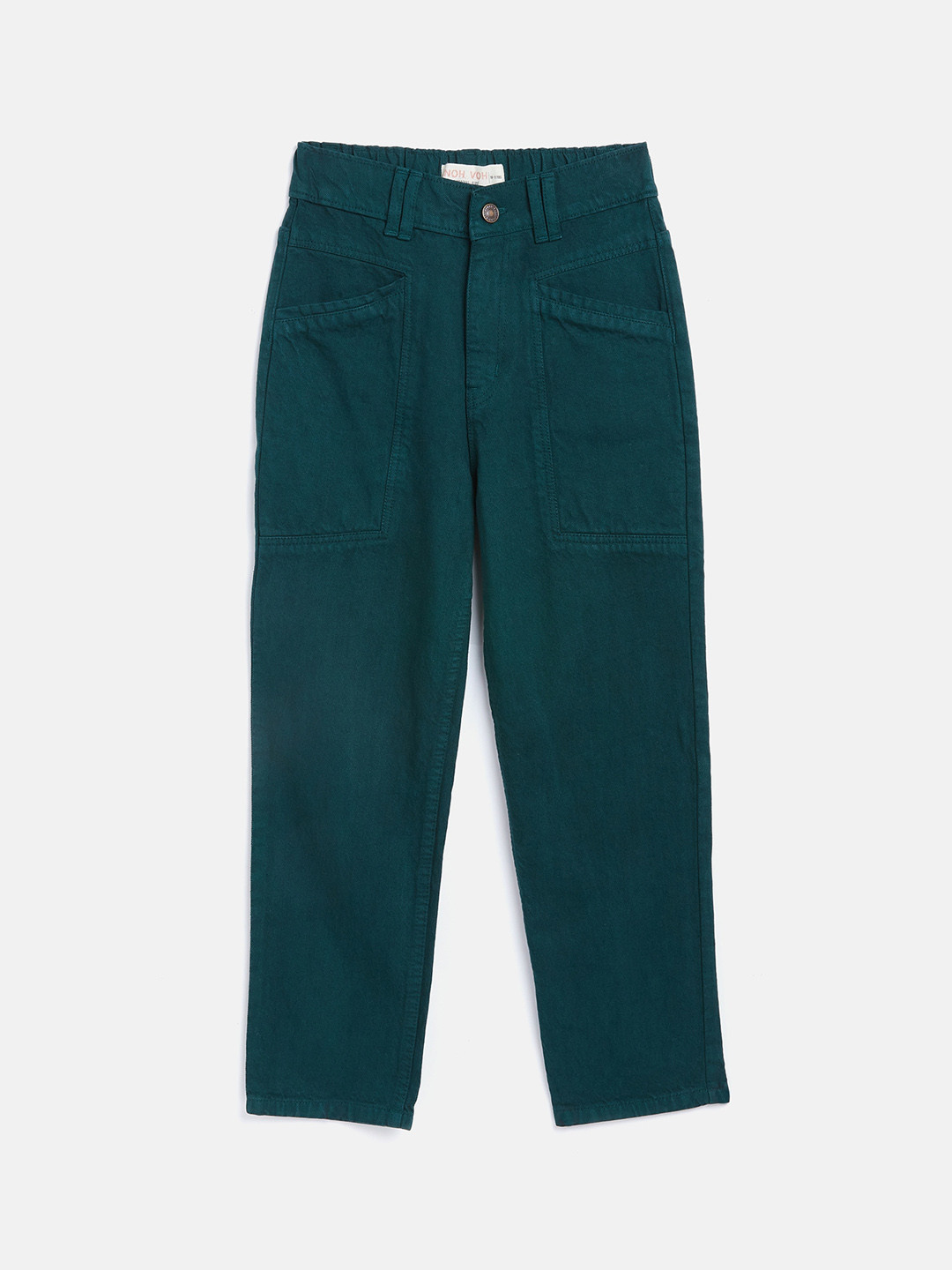

Noh Voh - SASSAFRAS Kids Girls Green Solid Straight Fit Jeans