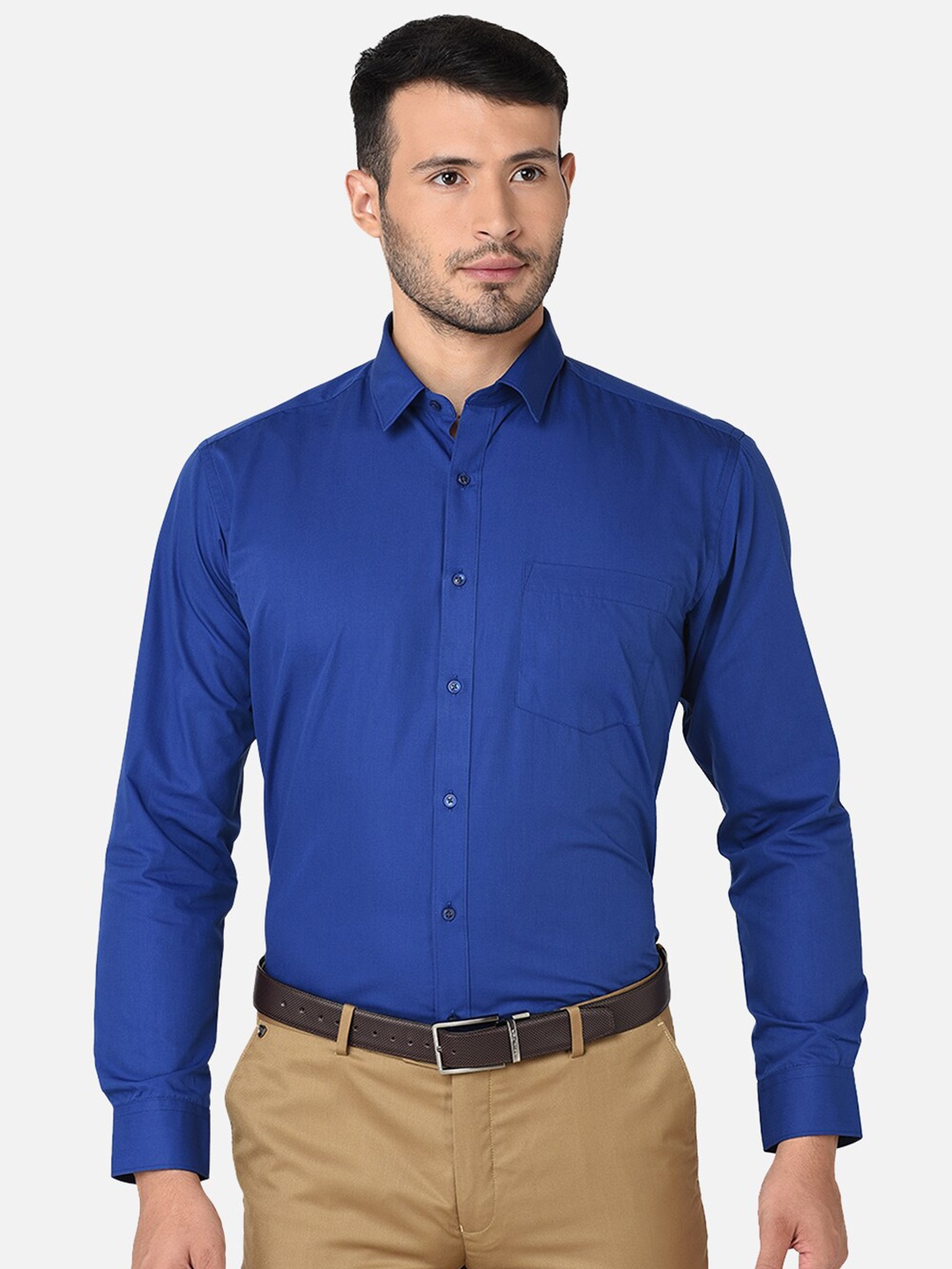 

Oxemberg Men Blue Classic Solid Casual Shirt