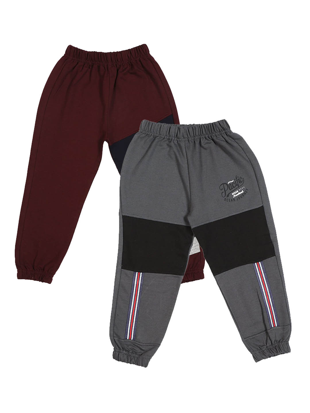 

CREMLIN CLOTHING Boys Pack of 2 Colourblocked Joggers, Maroon