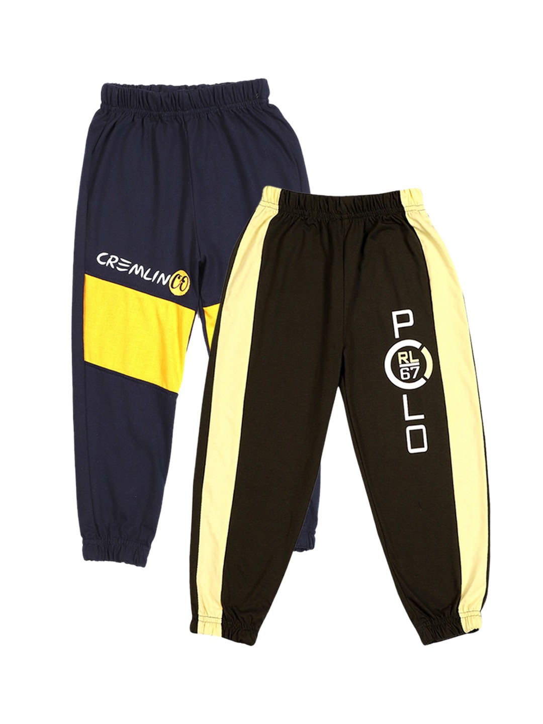 

CREMLIN CLOTHING Boys Pack Of 2 Colourblocked Joggers, Navy blue