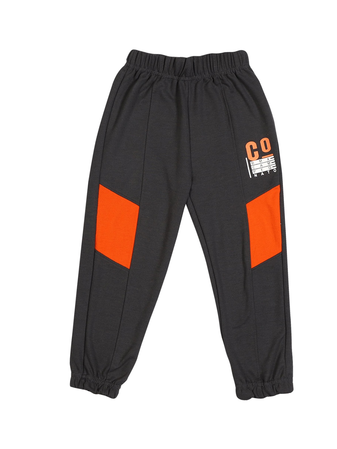 

CREMLIN CLOTHING Boys Grey & Orange Colourblocked Joggers