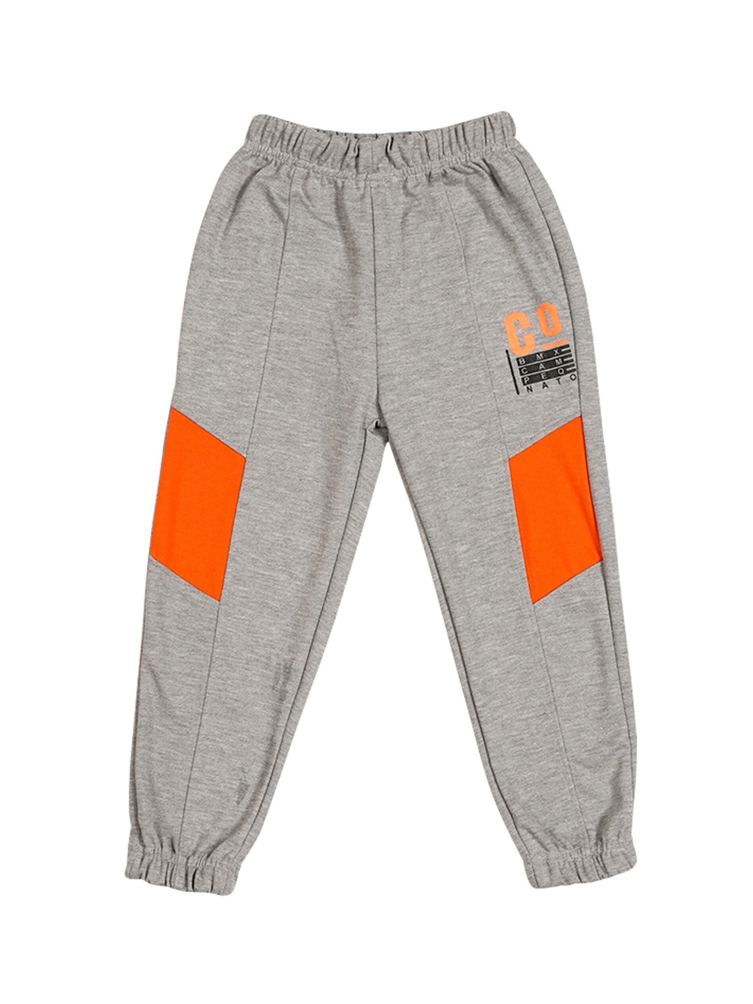 

CREMLIN CLOTHING Boys Grey & Orange Colourblocked Joggers