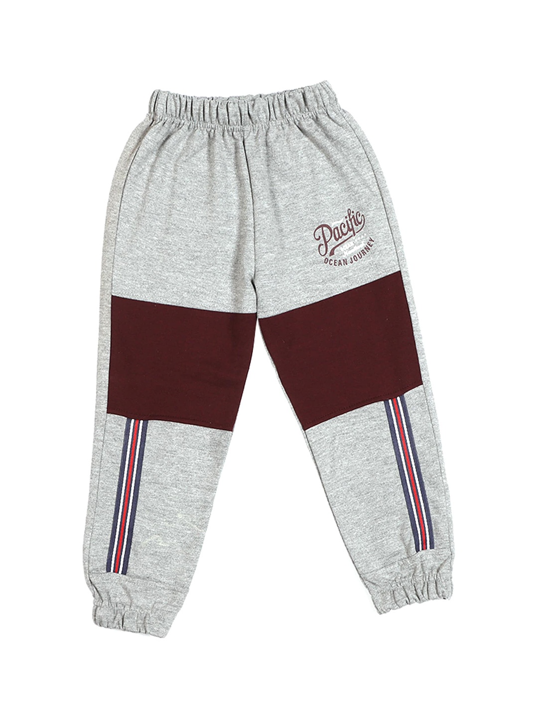 

CREMLIN CLOTHING Boys Grey & Brown Colourblocked Joggers