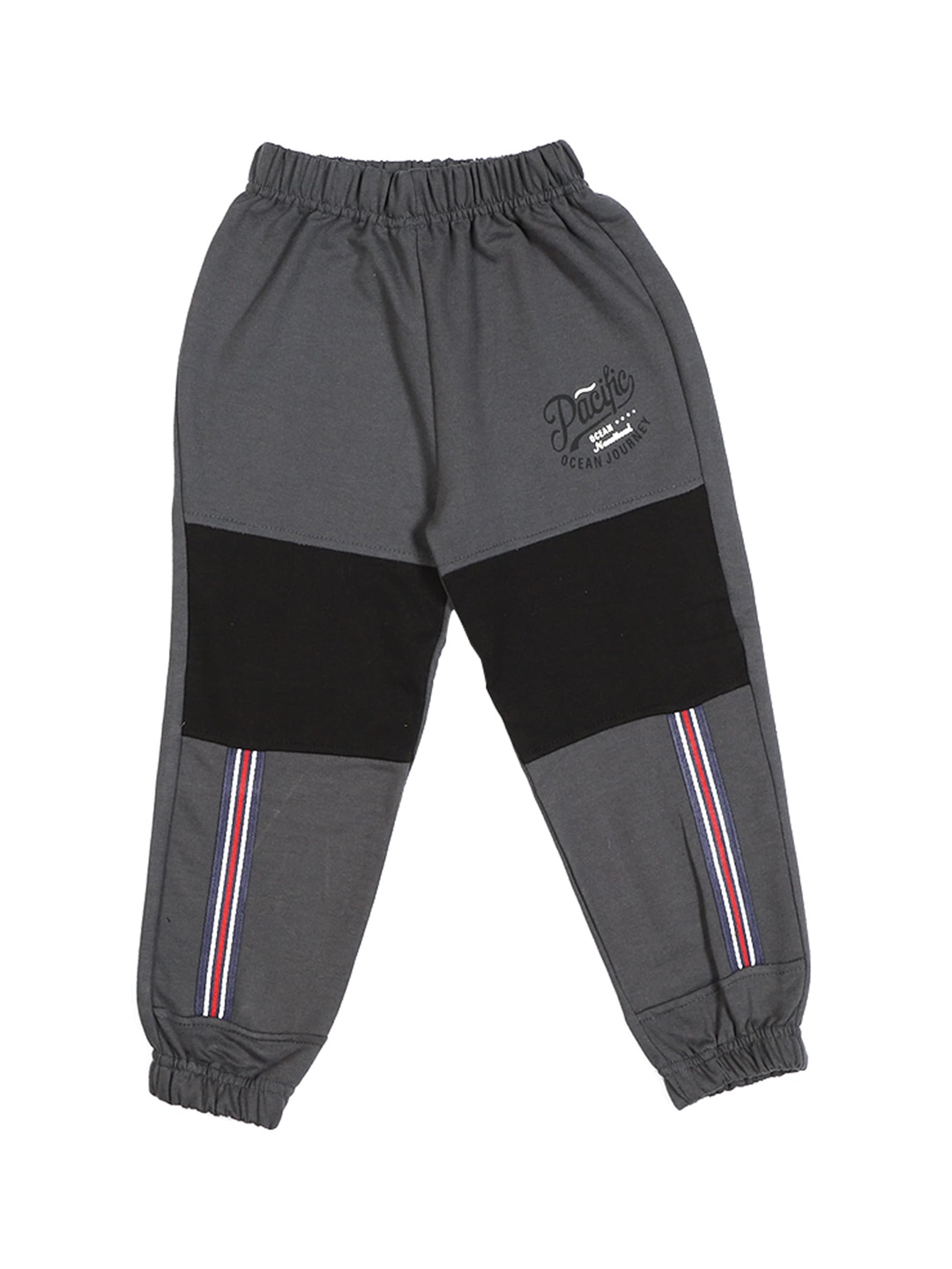 

CREMLIN CLOTHING Boys Grey Colourblocked Cotton Joggers