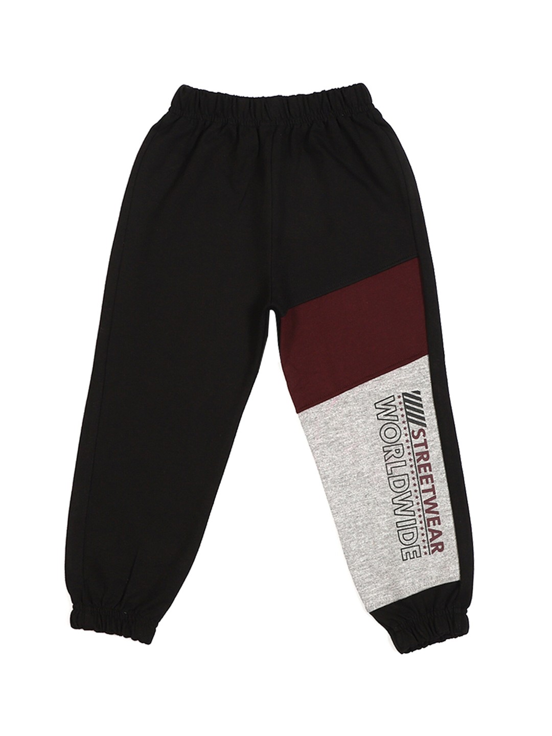 

CREMLIN CLOTHING Boys Black & Grey Colourblocked Joggers