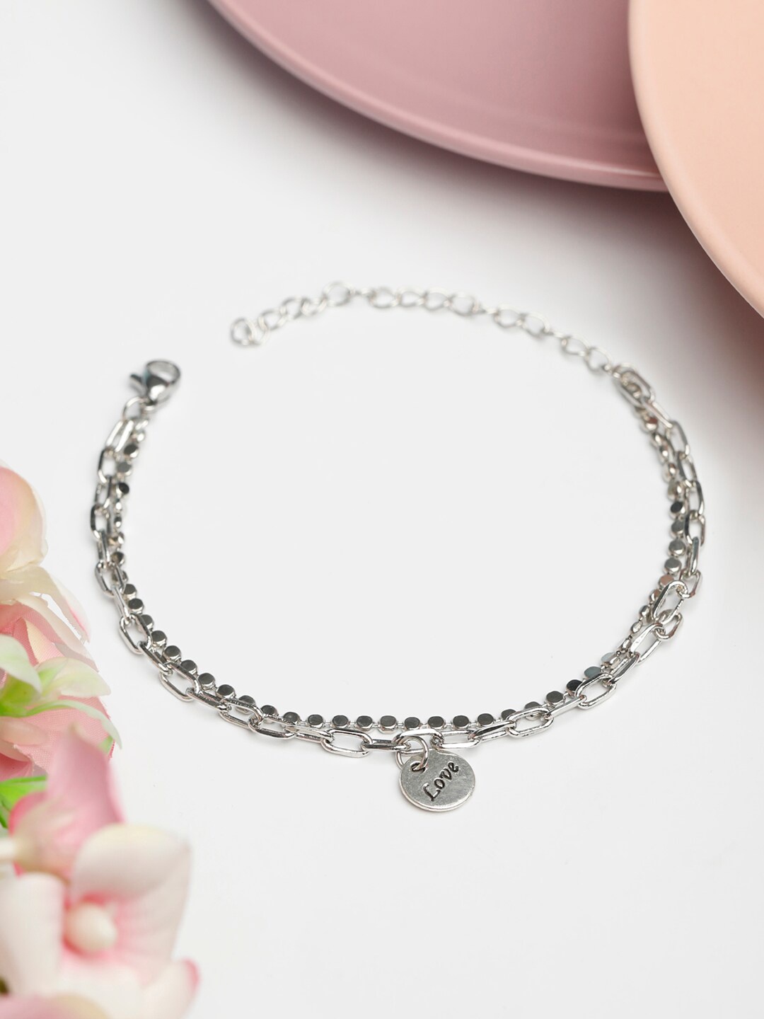 

PRITA BY PRIYAASI Women Silver-Plated Brass Link Bracelet