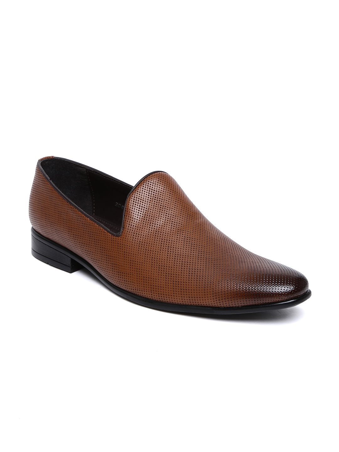 

San Frissco Men Brown Textured Semiformal Slip-Ons