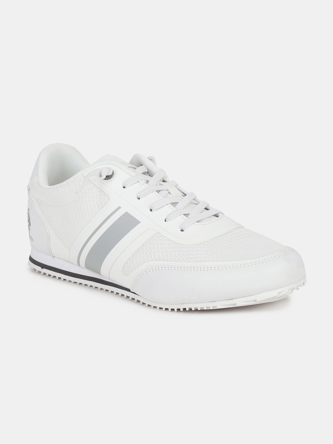 

U S Polo Assn Men White Striped Sneakers