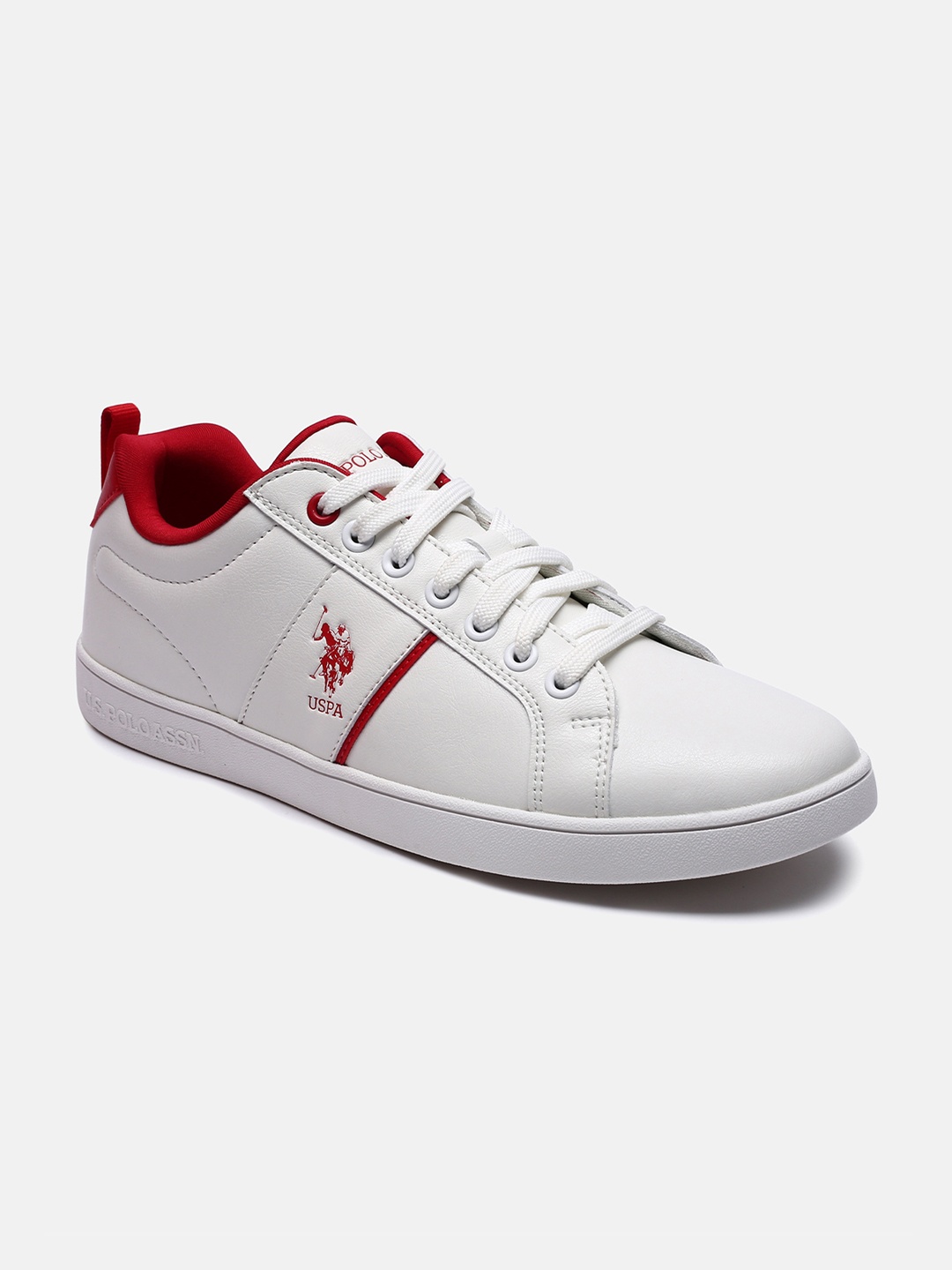 

U S Polo Assn Men Off White PU Sneakers