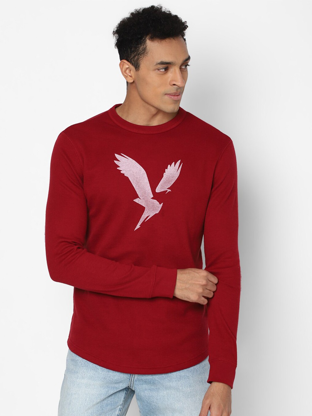 

AMERICAN EAGLE OUTFITTERS Men Maroon Printed T-shirt