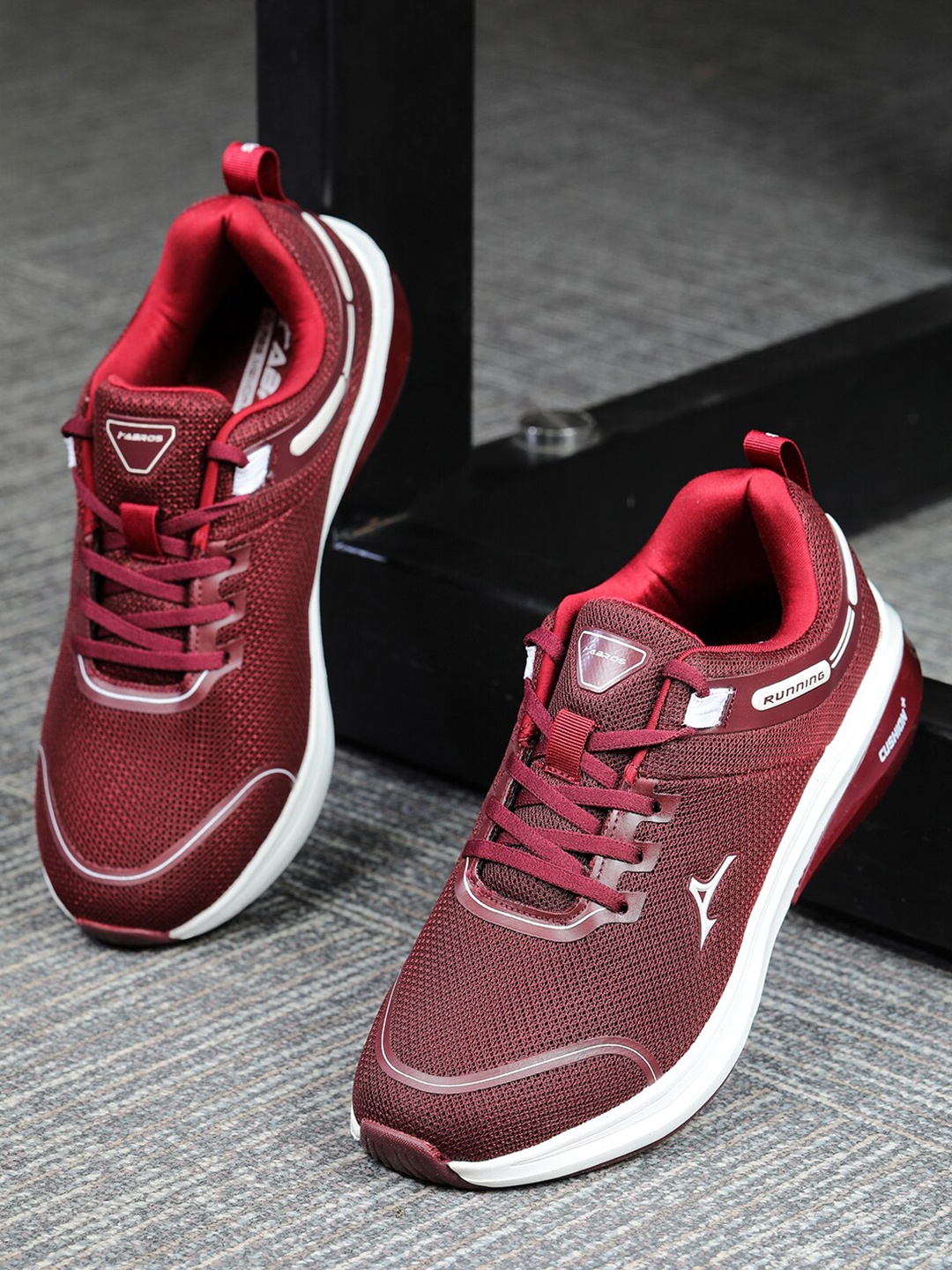 

ABROS Men Maroon Mesh Running Shoes