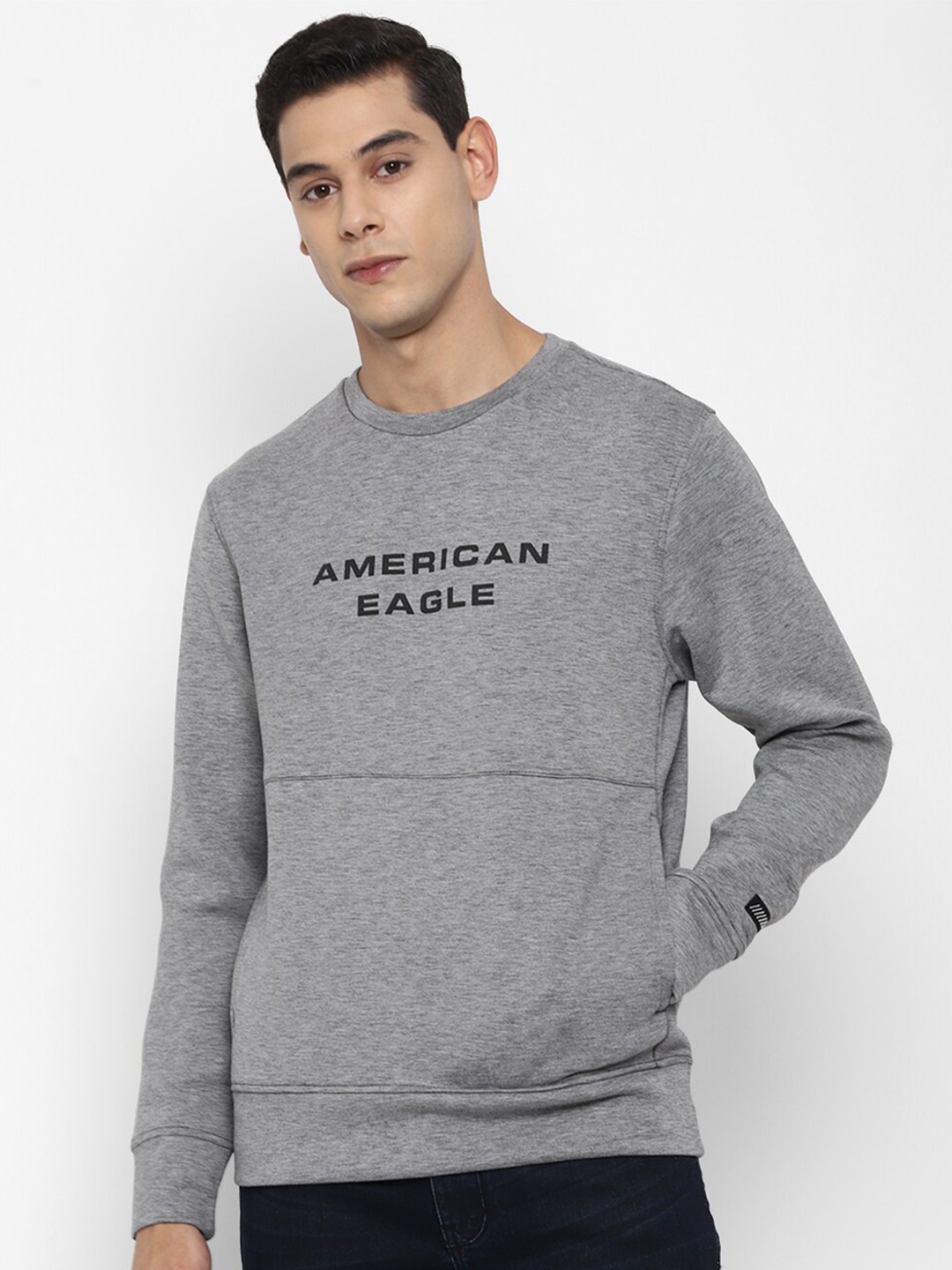 

AMERICAN EAGLE OUTFITTERS Men Grey Printed Sweatshirt