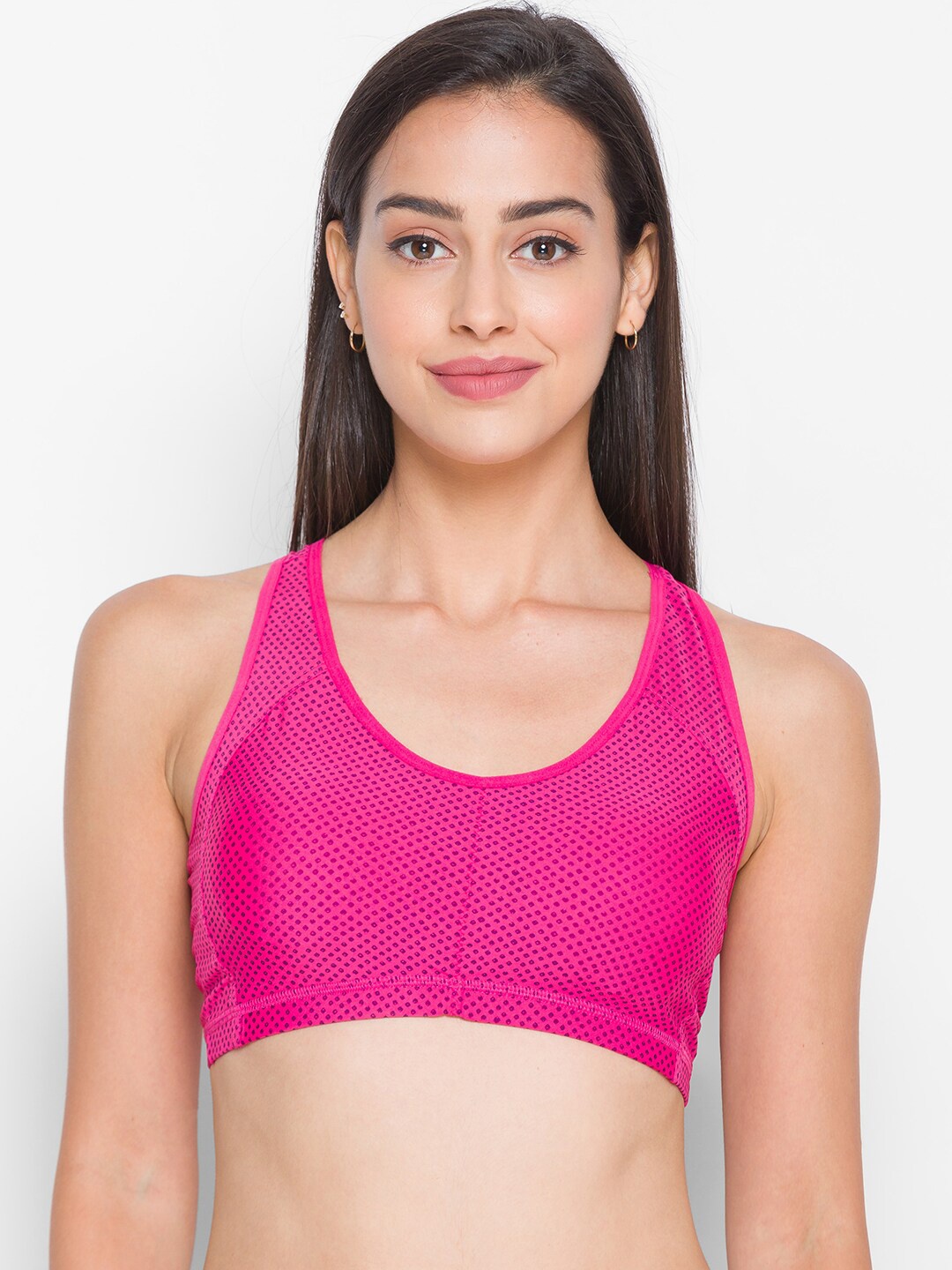 

Candyskin Pink & Purple Geometric Sports Bra CSSPORT05PINKPOLKA