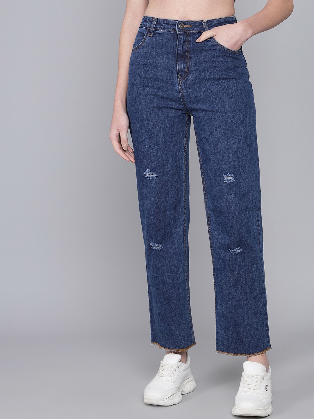 

Kotty Women Blue Flared High-Rise Flared Stretchable Jeans