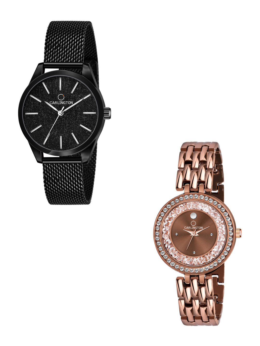 

CARLINGTON Women Multicoloured Embellished Dial & Multicoloured Stainless Steel Bracelet Style Straps Watch, Multi