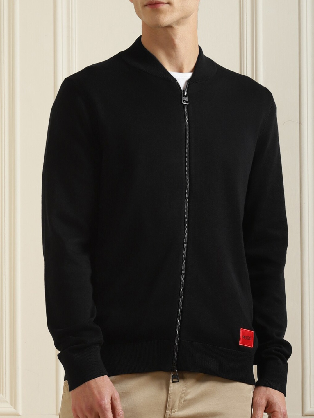 

HUGO Men Black Cotton Cardigan