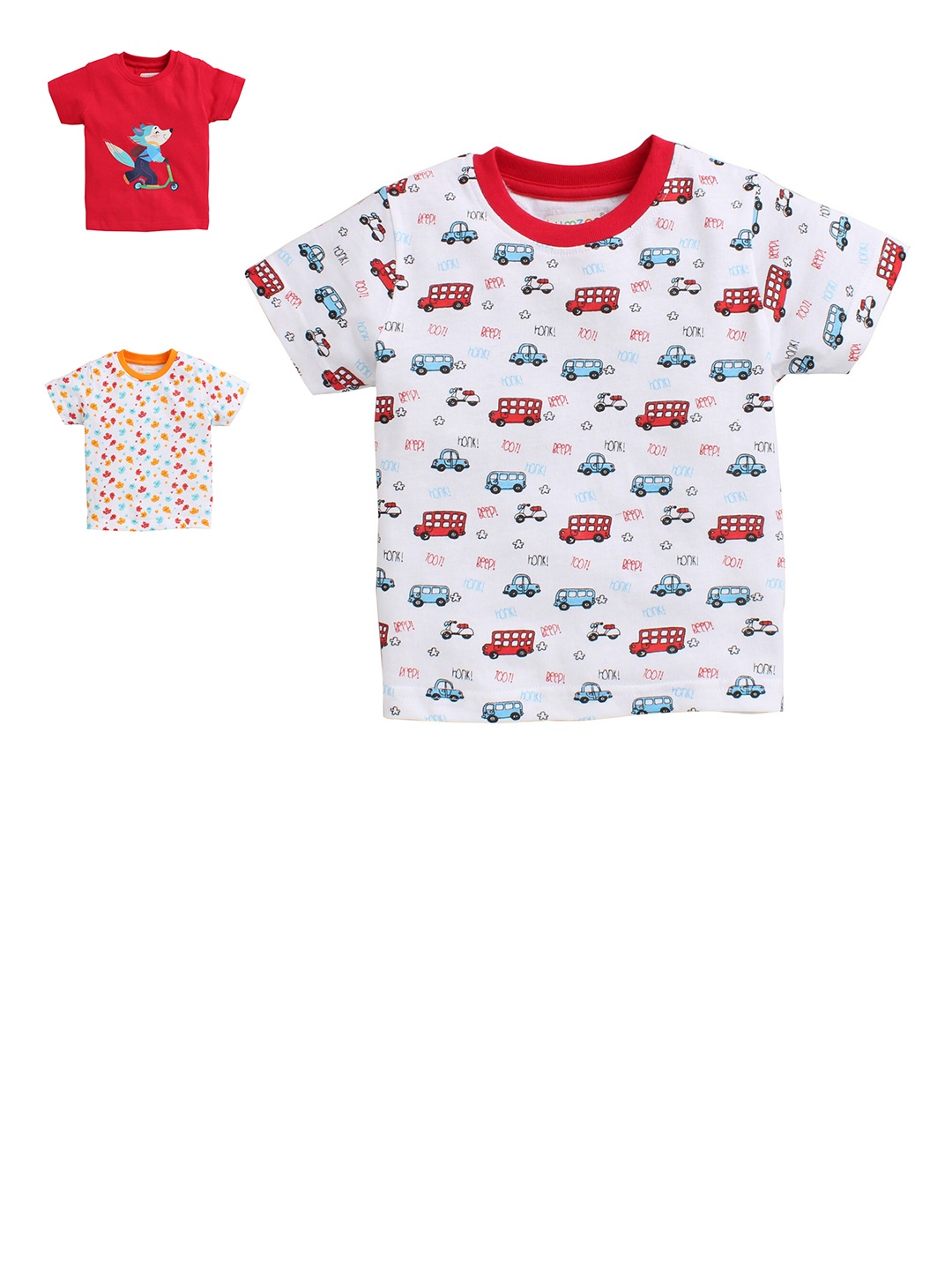 

BUMZEE Boys Red 3 Printed T-shirt