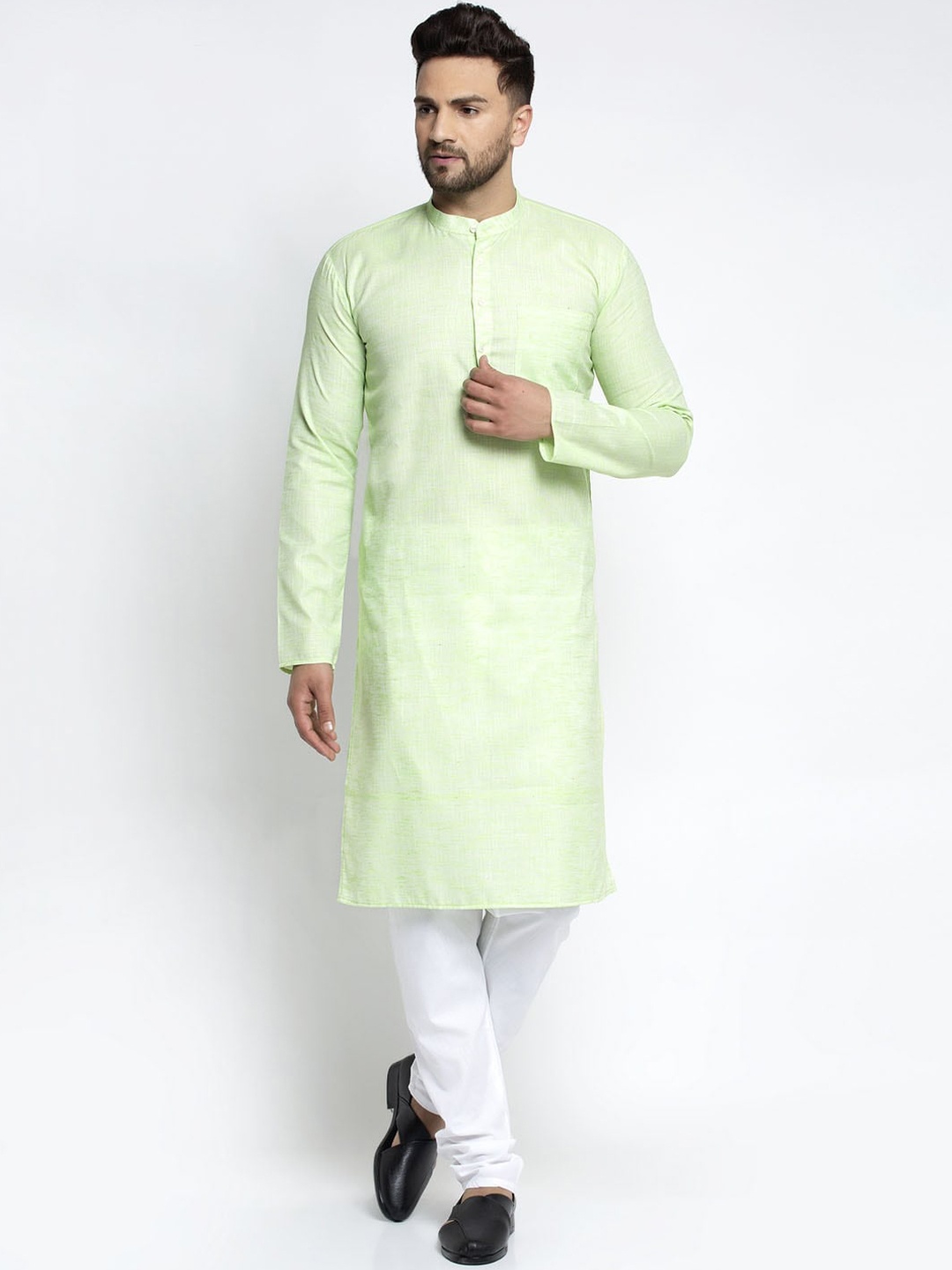 

Jompers Men Green Pure Cotton Kurta with Pyjamas