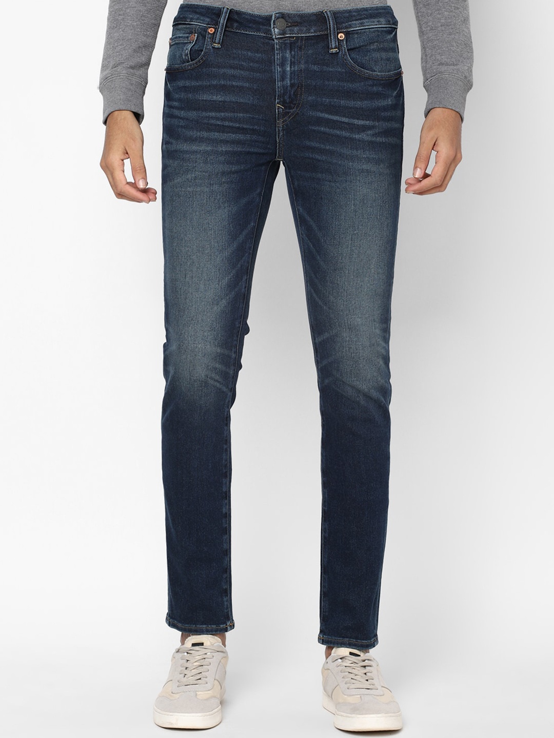 

AMERICAN EAGLE OUTFITTERS Men Blue Skinny Fit Heavy Fade Jeans