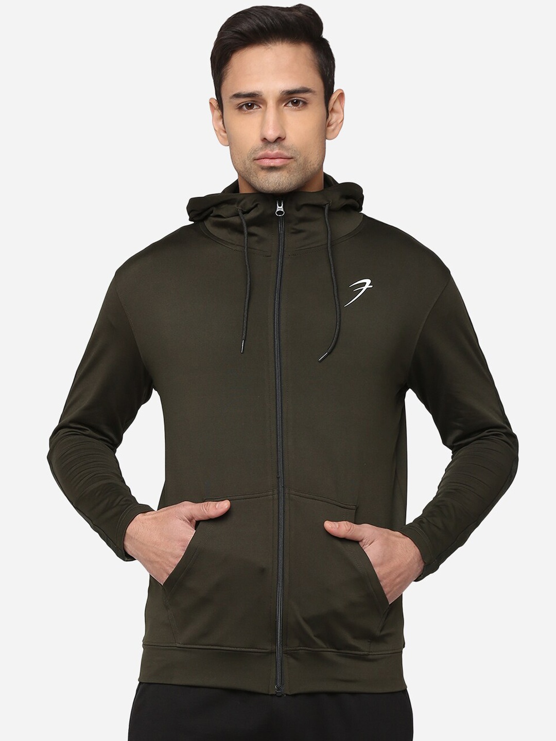 

FUAARK Men Olive Green Lightweight Training or Gym Sporty Jacket