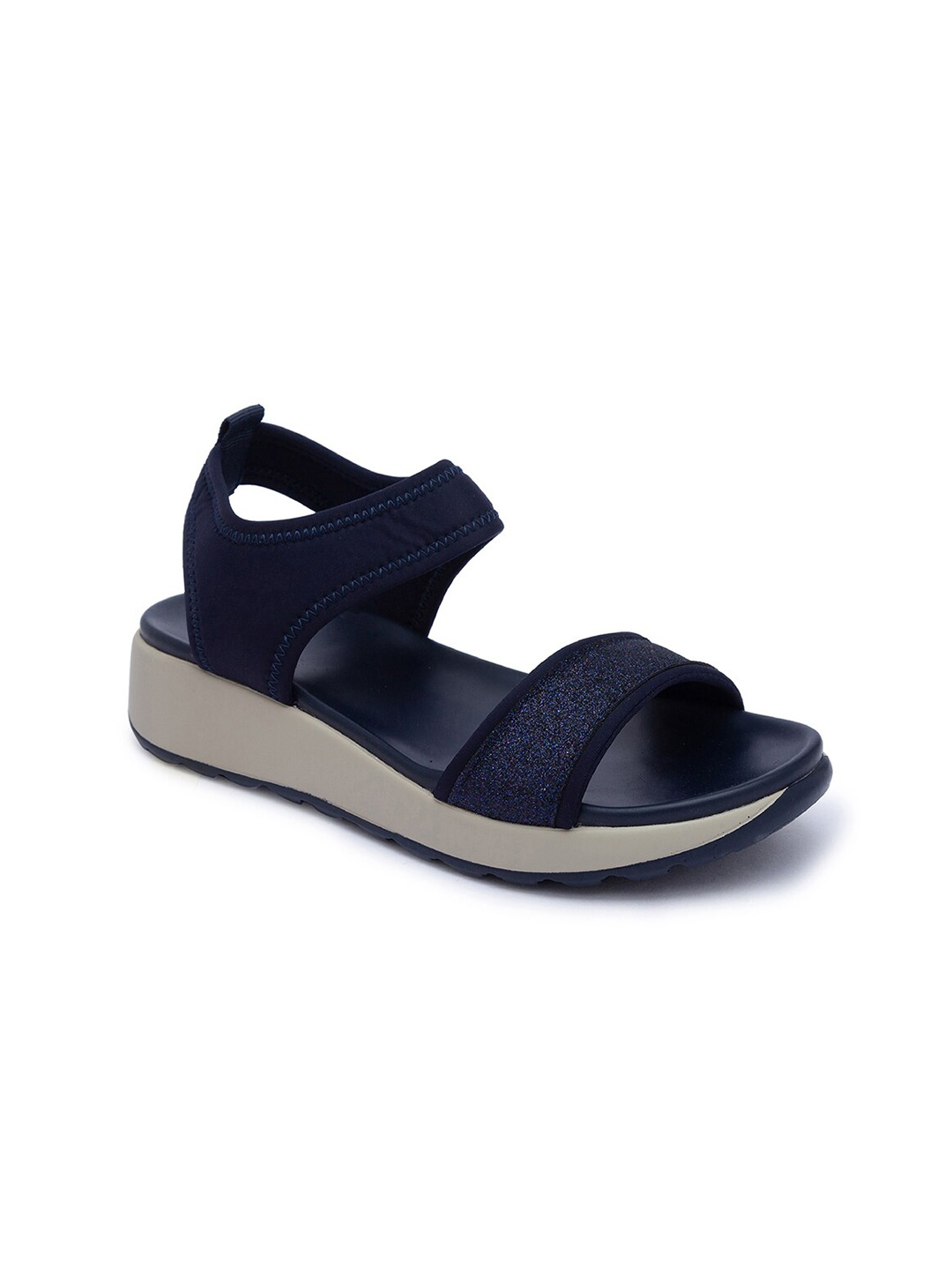 

CERIZ Navy Blue & Navy Blue Platform Sandals