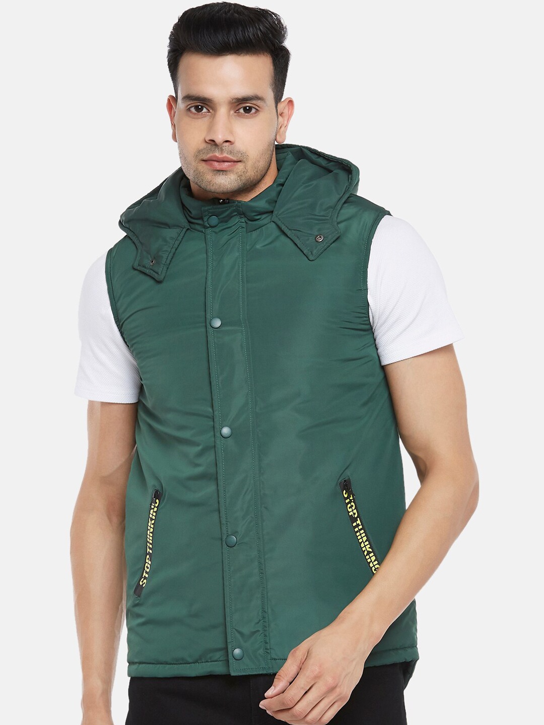 

People Men Green Puffer Jacket