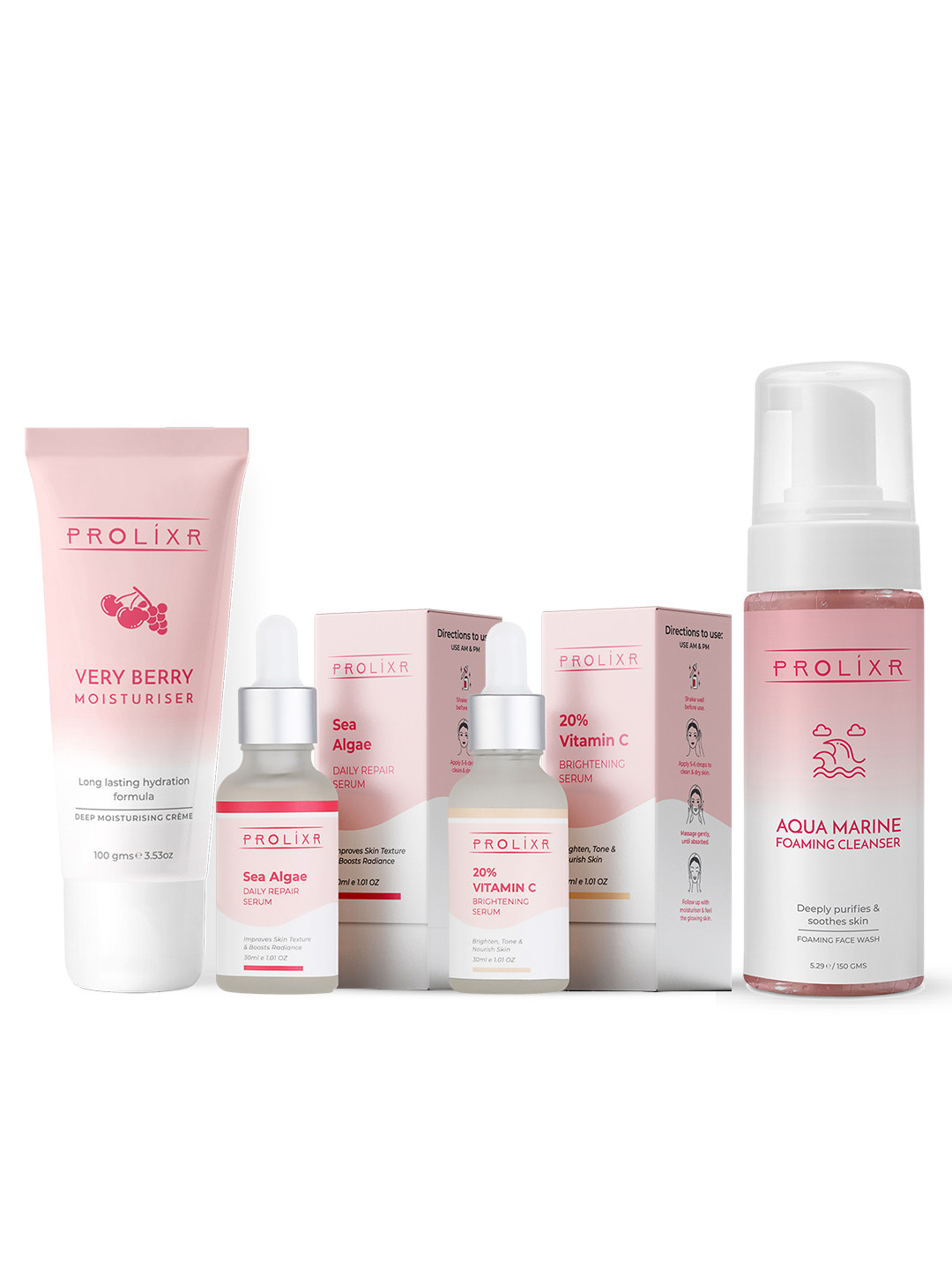 

PROLIXR Skin Reset Bundle for Skin Detoxifying & Nourishing - All Skin Types - 100 ml, Pink