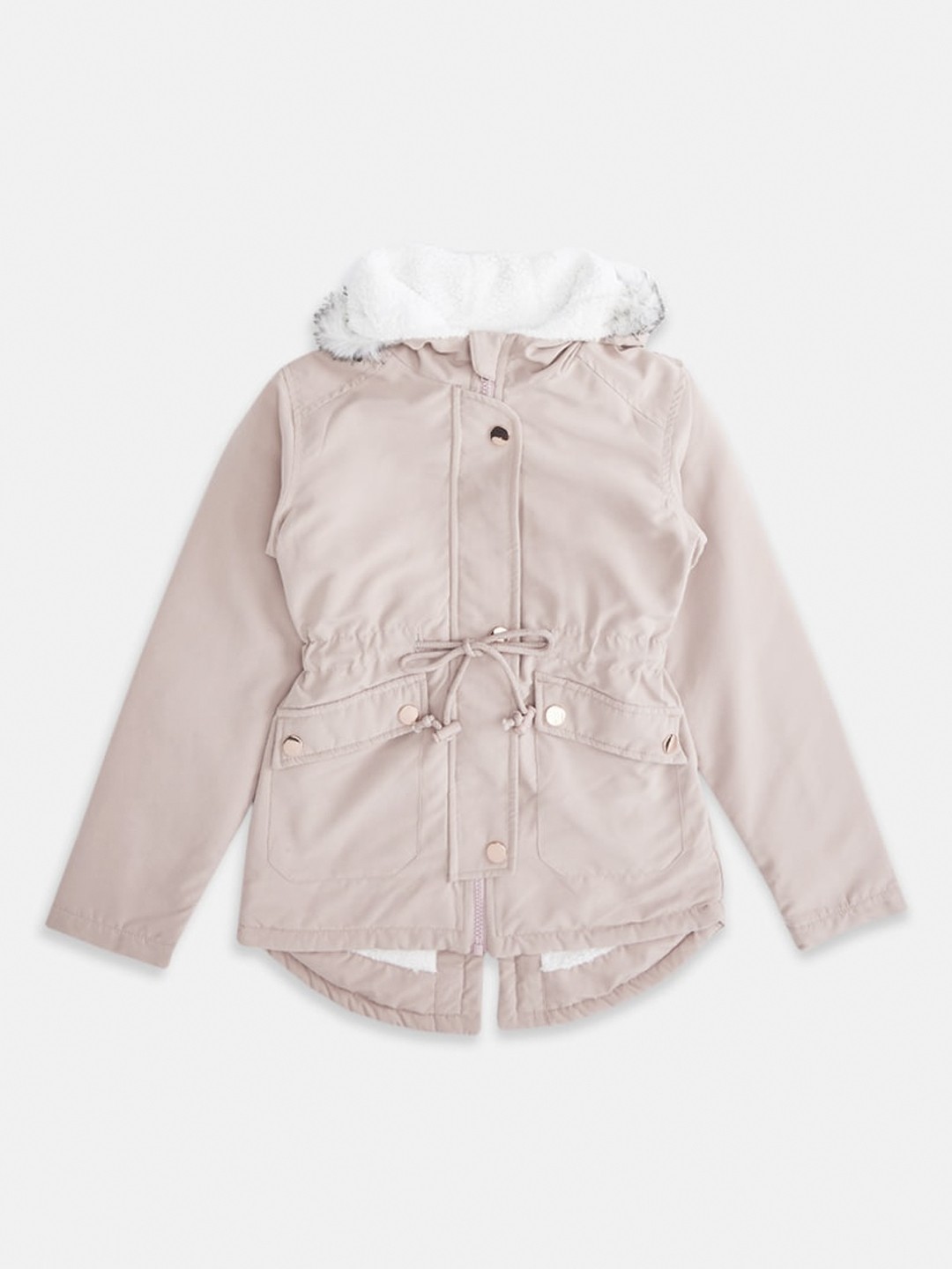 

Pantaloons Junior Girls Peach-Coloured Parka Jacket