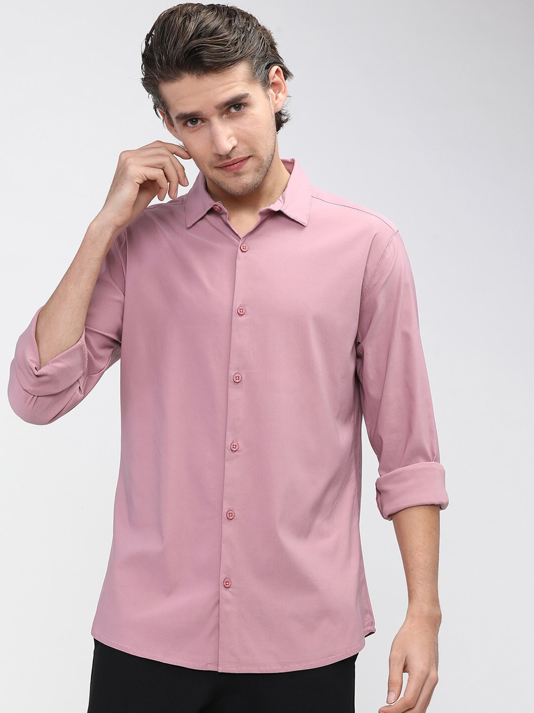 

HIGHLANDER Men Pink Slim Fit Casual Shirt