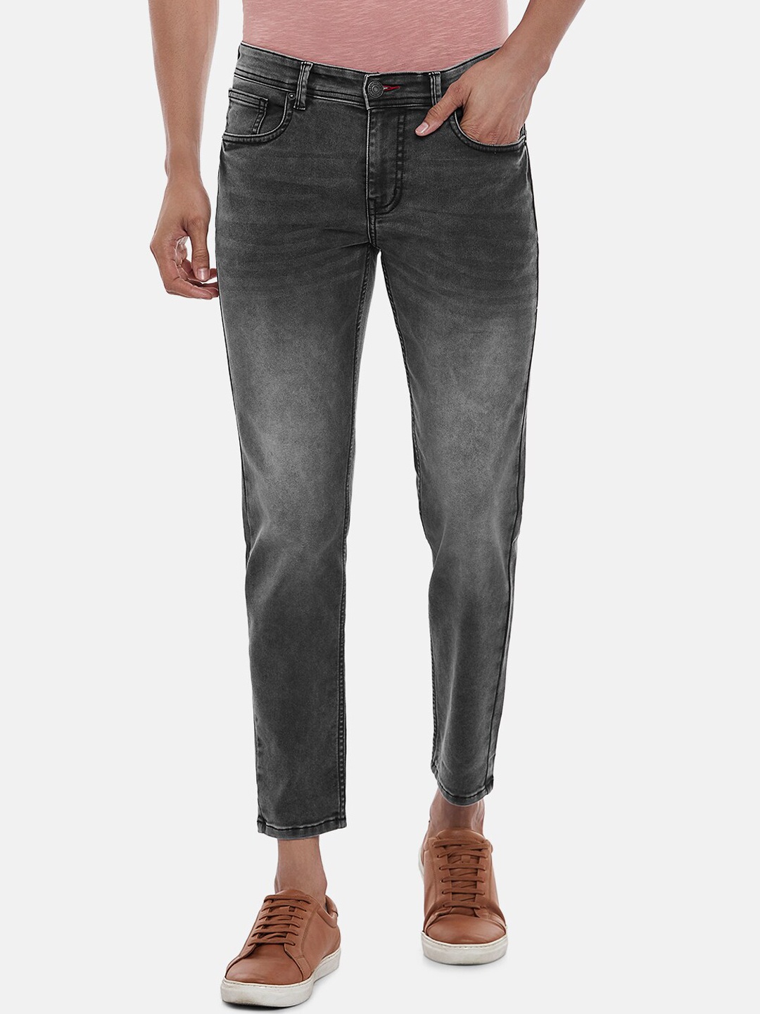 

People Men Grey Skinny Fit Heavy Fade Jeans