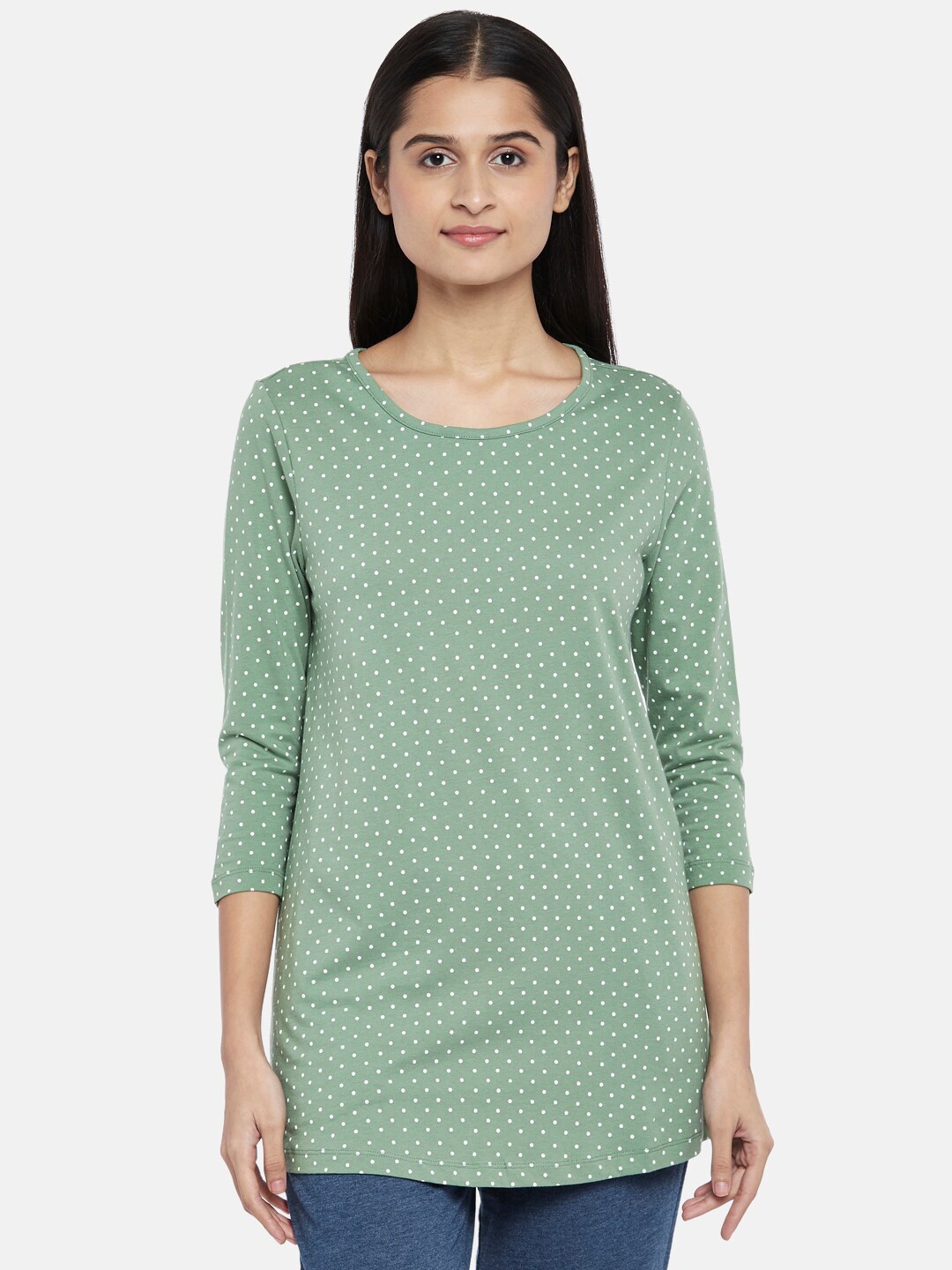 

Dreamz by Pantaloons Green Longline Lounge tshirt
