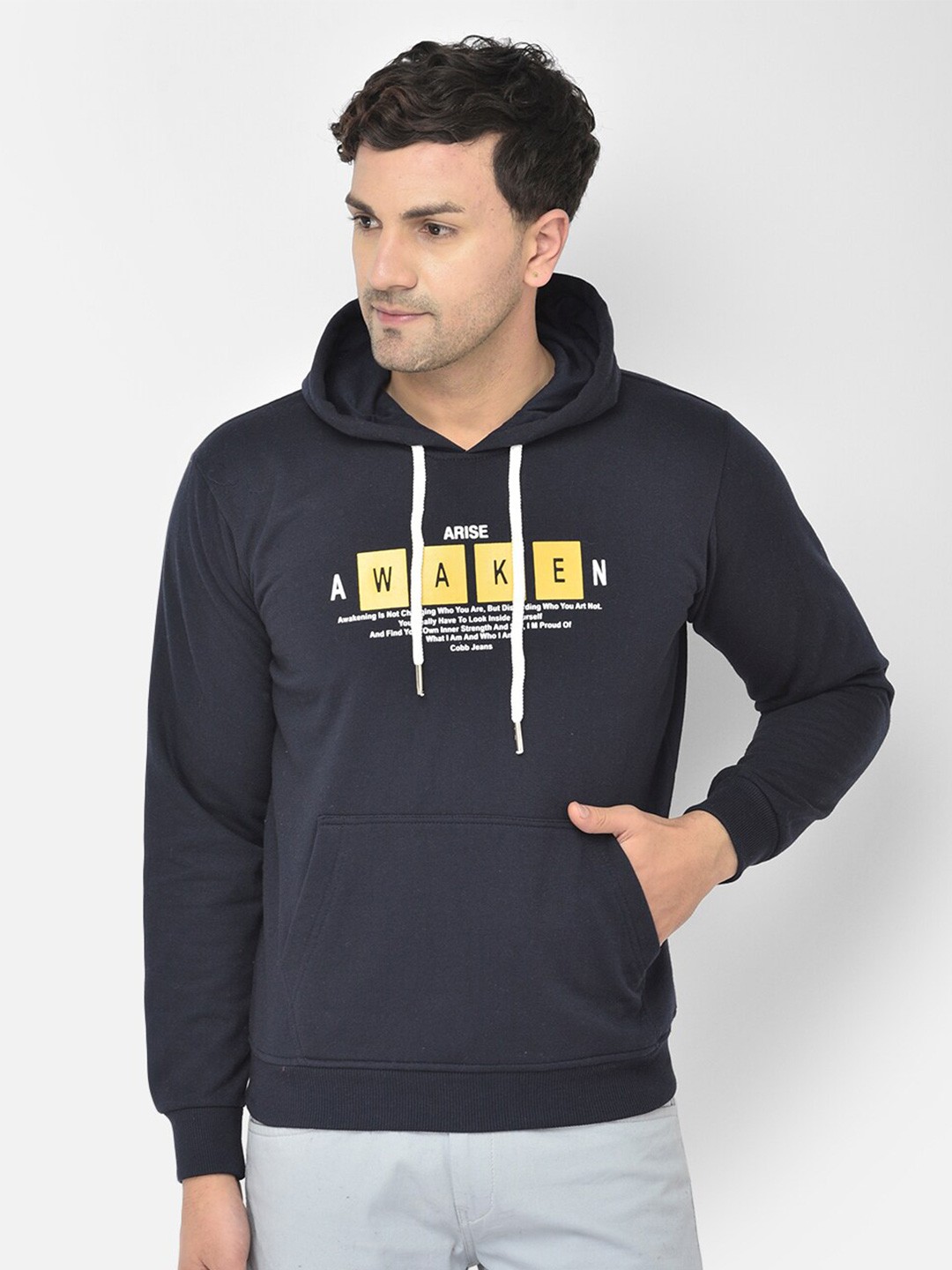 

COBB Men Navy Blue Printed Sweatshirt