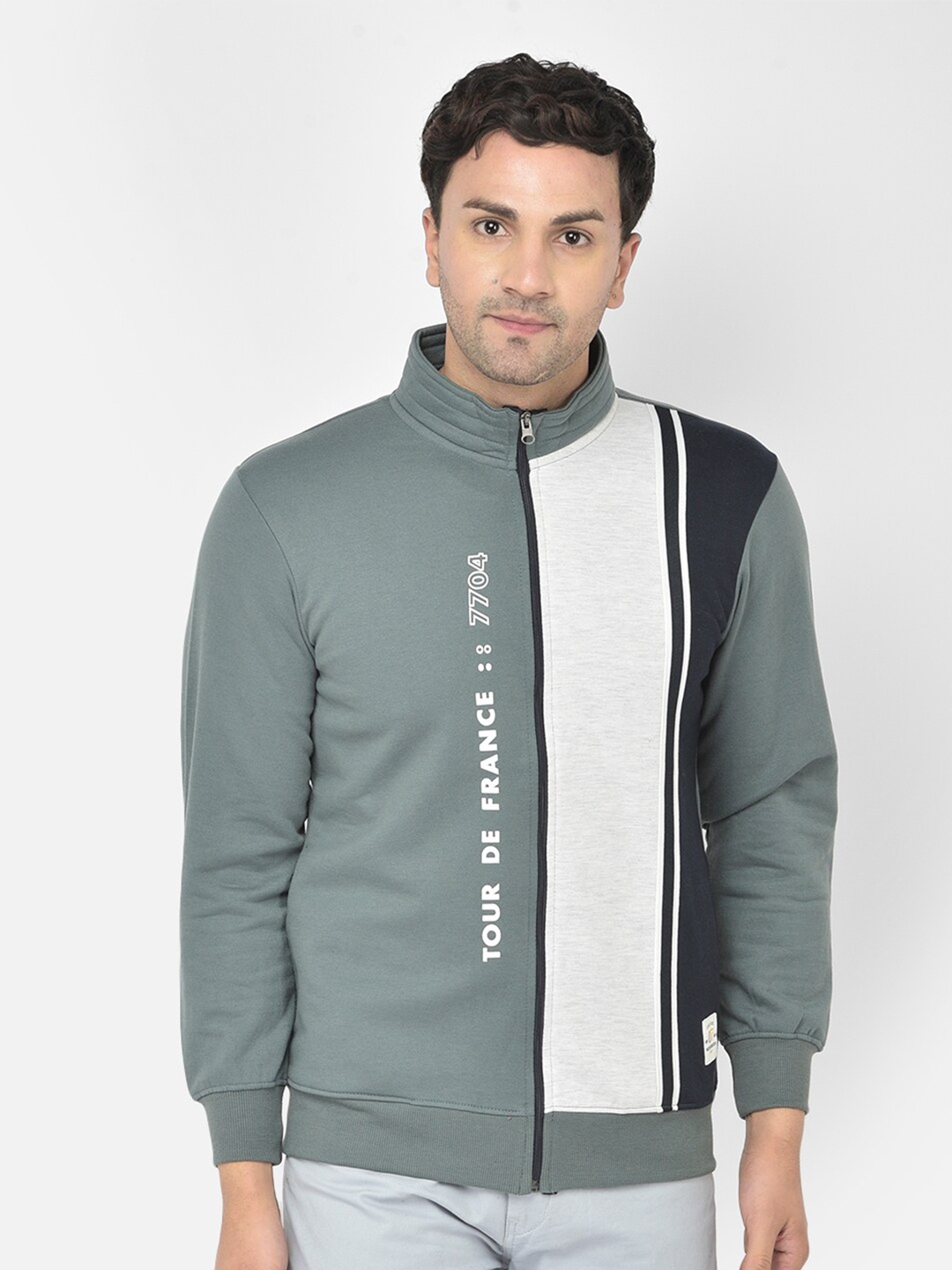 

COBB Men Olive Green Printed Sweatshirt