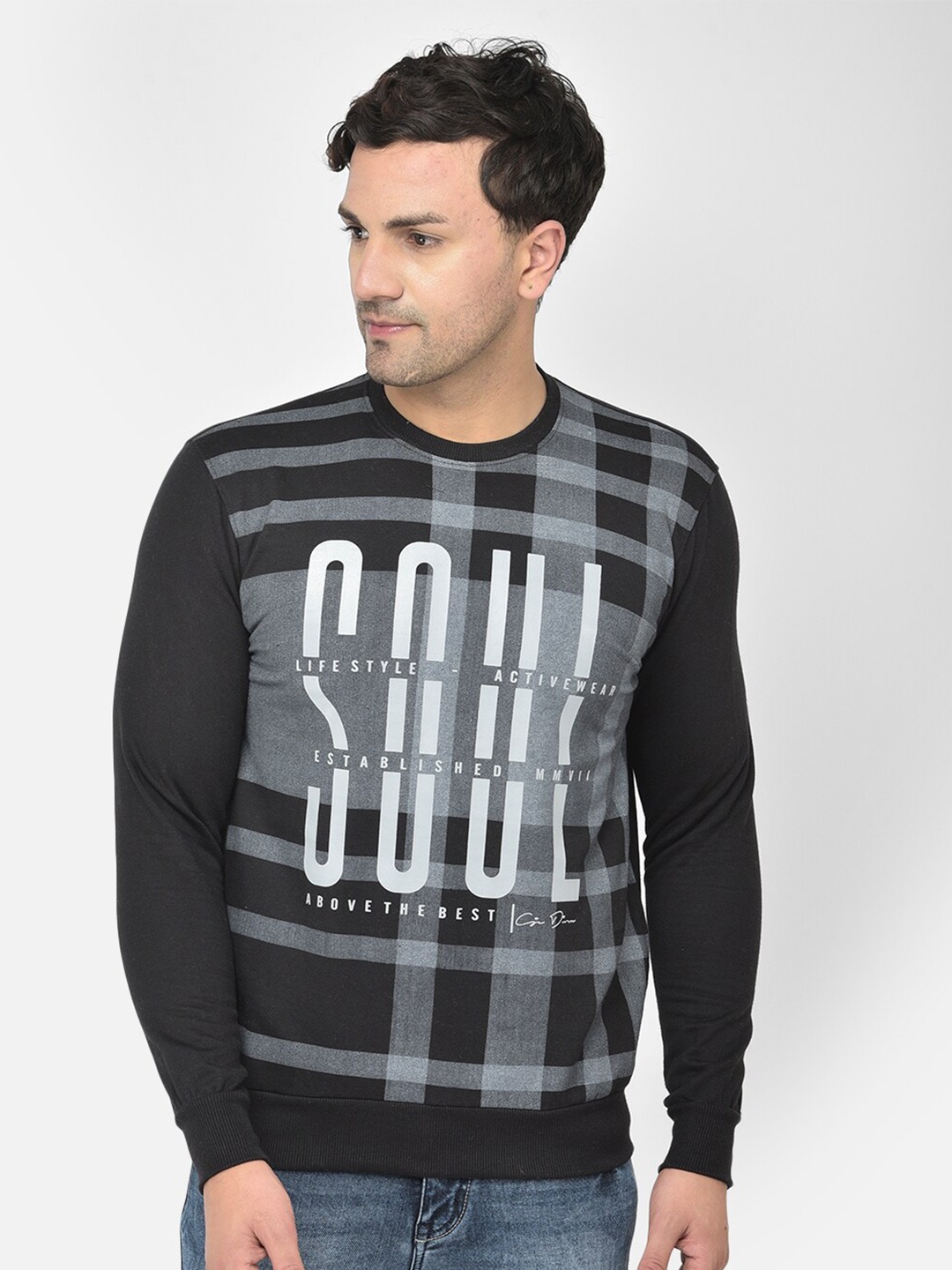 

COBB Men Black Printed Sweatshirt