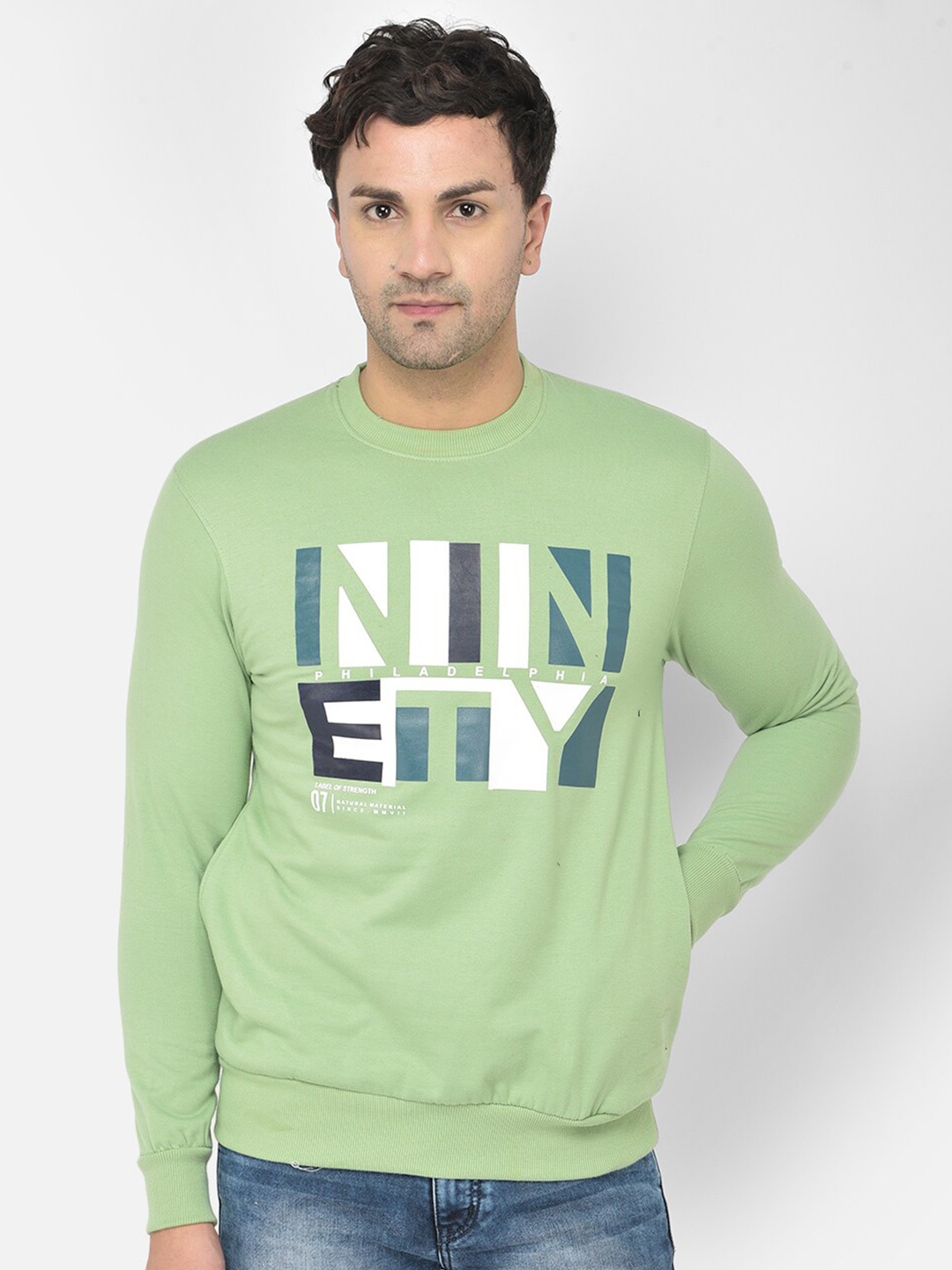 

COBB Men Green Printed Sweatshirt