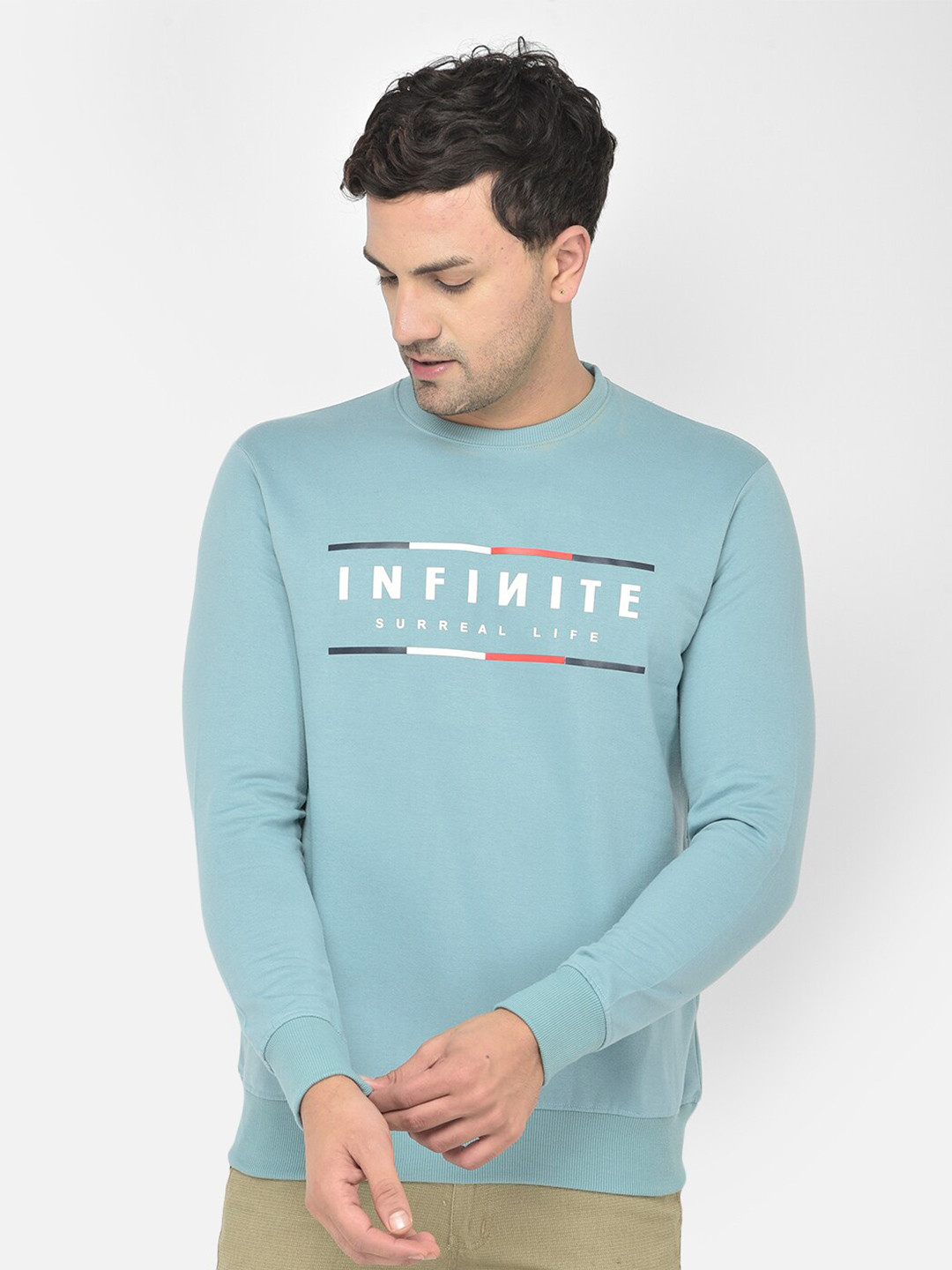 

COBB Men Blue Printed Sweatshirt