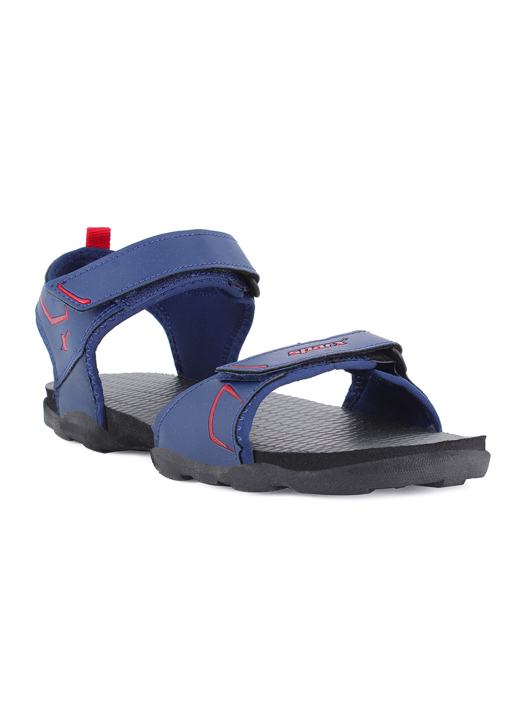 

Sparx Men Navy Blue & Red Solid Floater Sandals