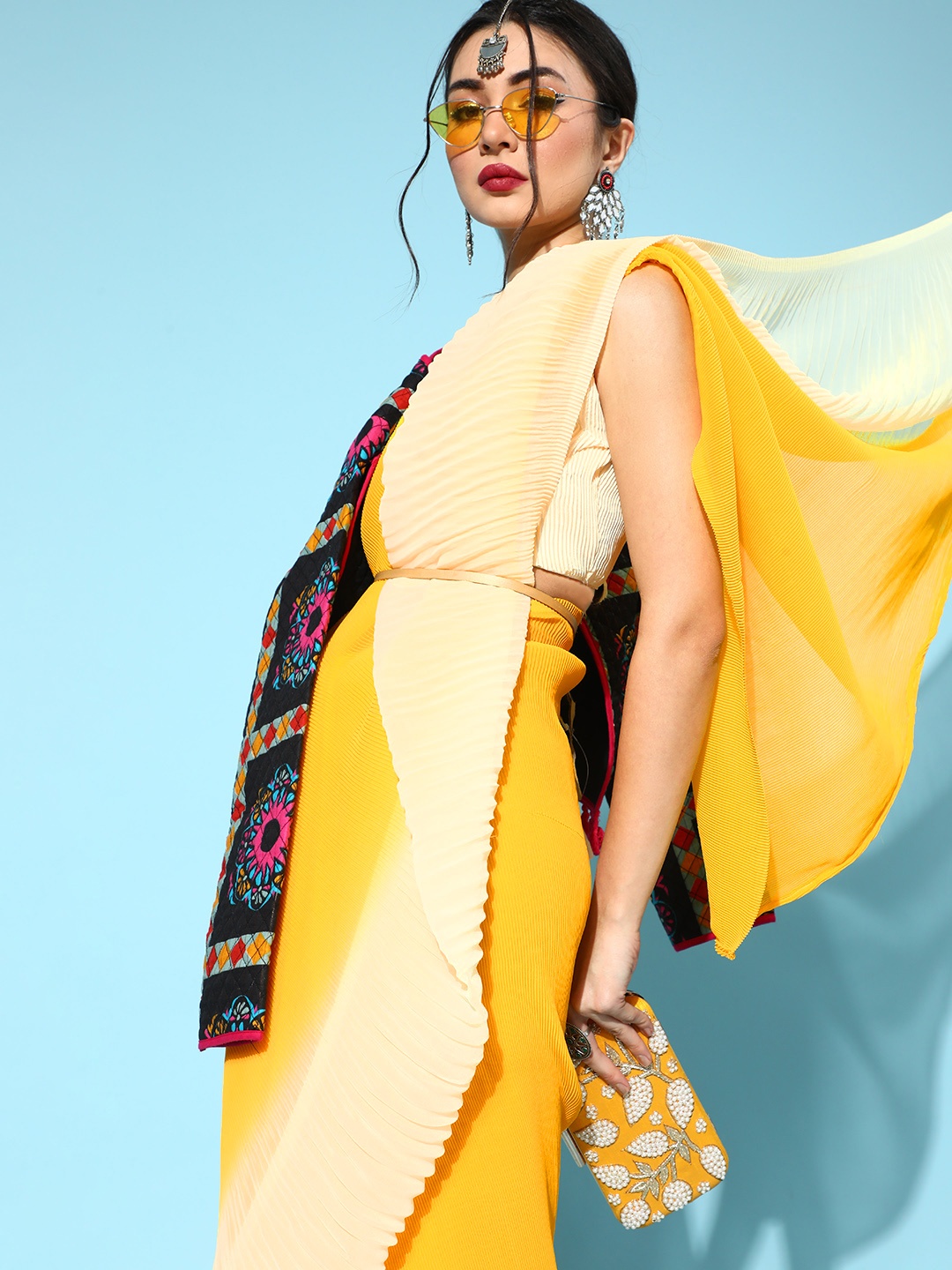 

Mitera Yellow Saree