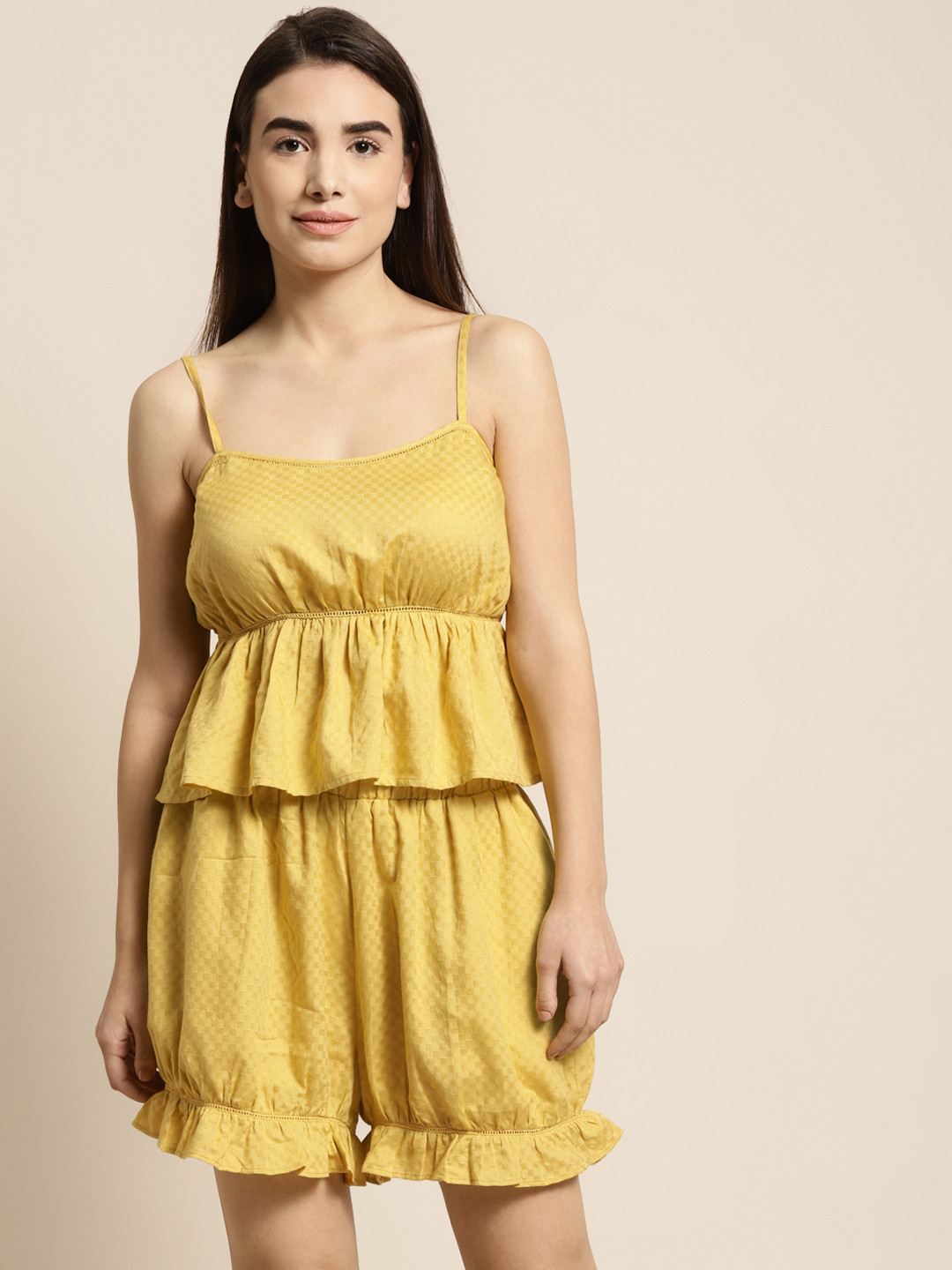 

ADORENITE Women Yellow Night suit