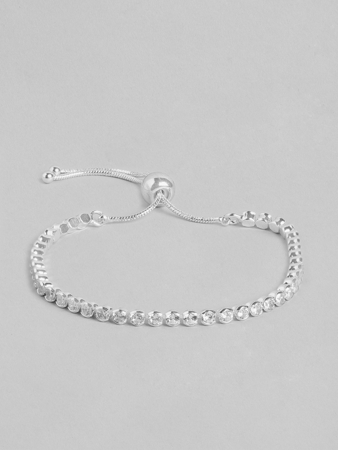 

Forever New Women Cubic Zirconia Silver-Plated Link Bracelet