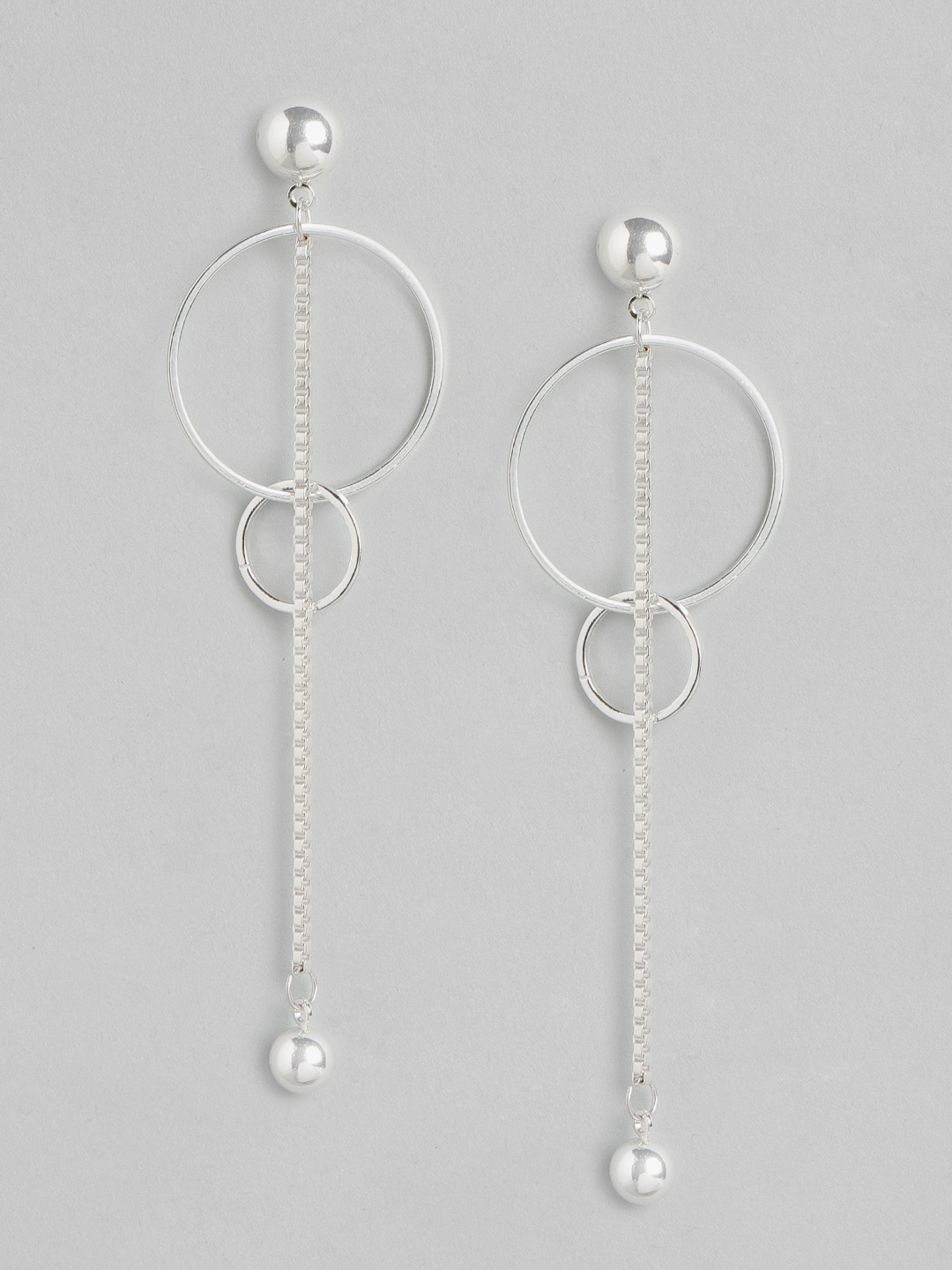 

Forever New Silver-Plated Contemporary Drop Earrings