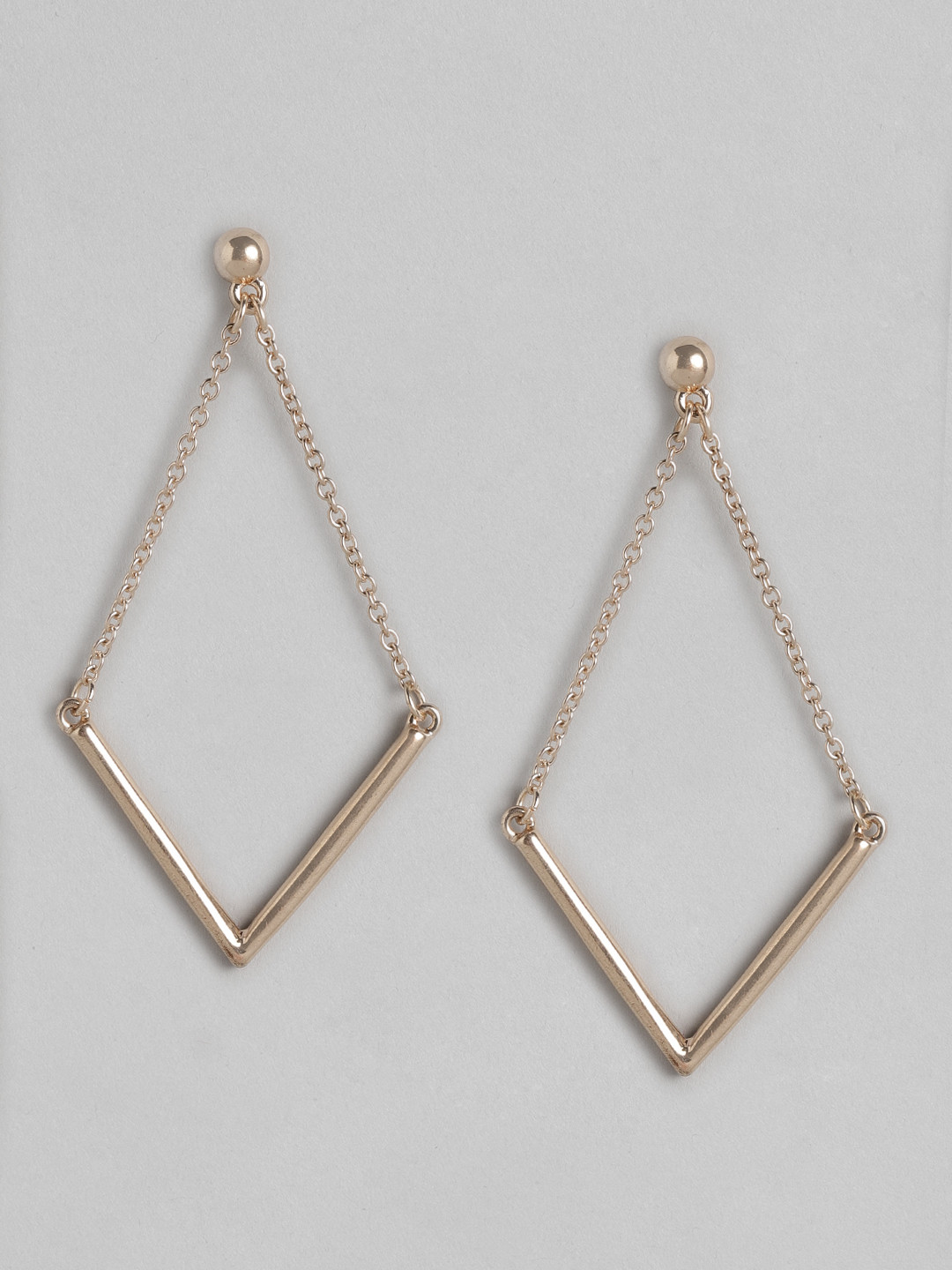 

Forever New Rose Gold-Plated Contemporary Drop Earrings