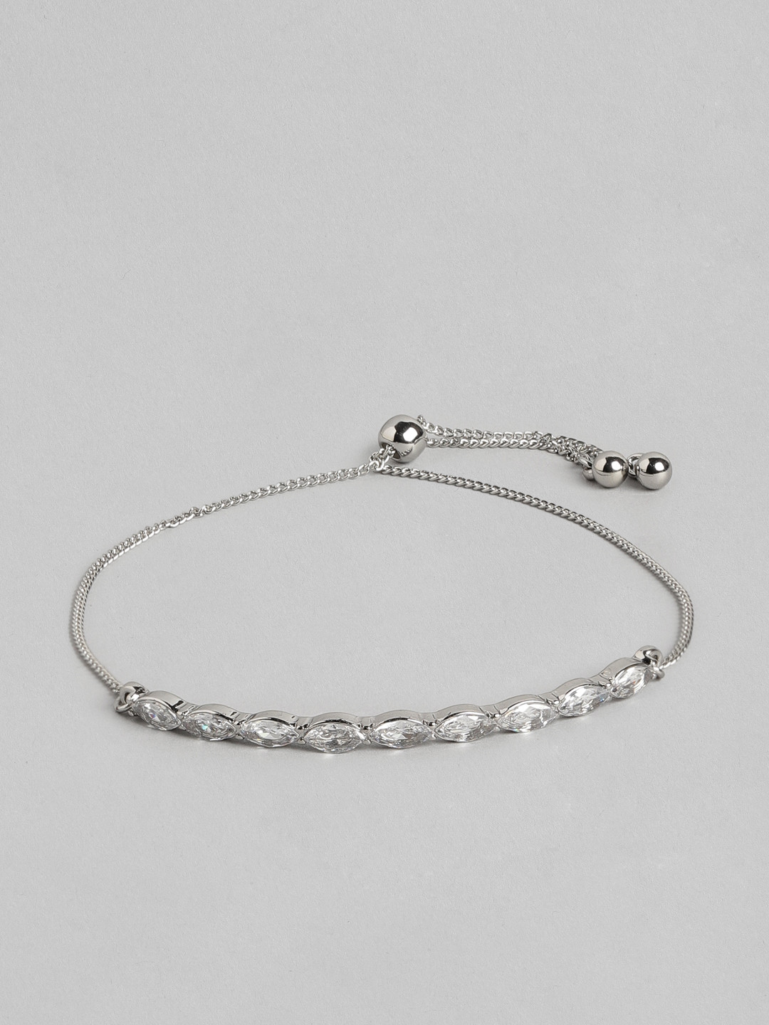 

Forever New Women Cubic Zirconia Silver-Plated Link Bracelet