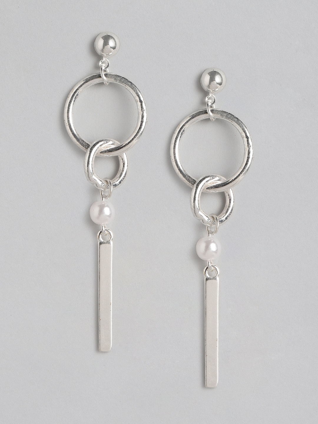 

Forever New Silver-Plated Geometric Drop Earrings