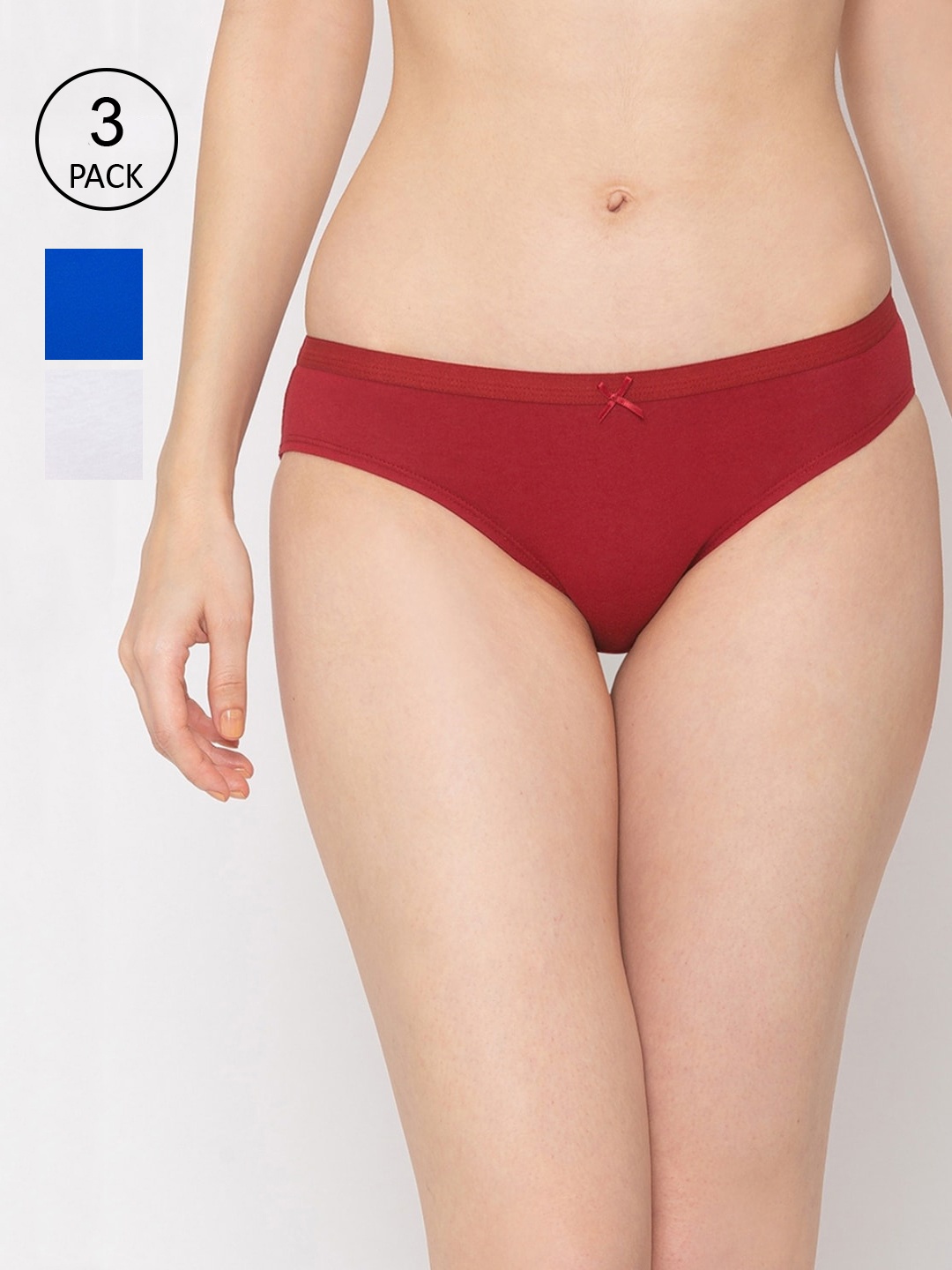 

Candyskin Womens Multicoloured Pack of 3 Cotton Bikini Briefs, Multi