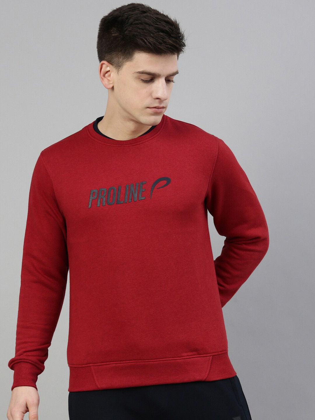 

Proline Men Red Printed Sweatshirt