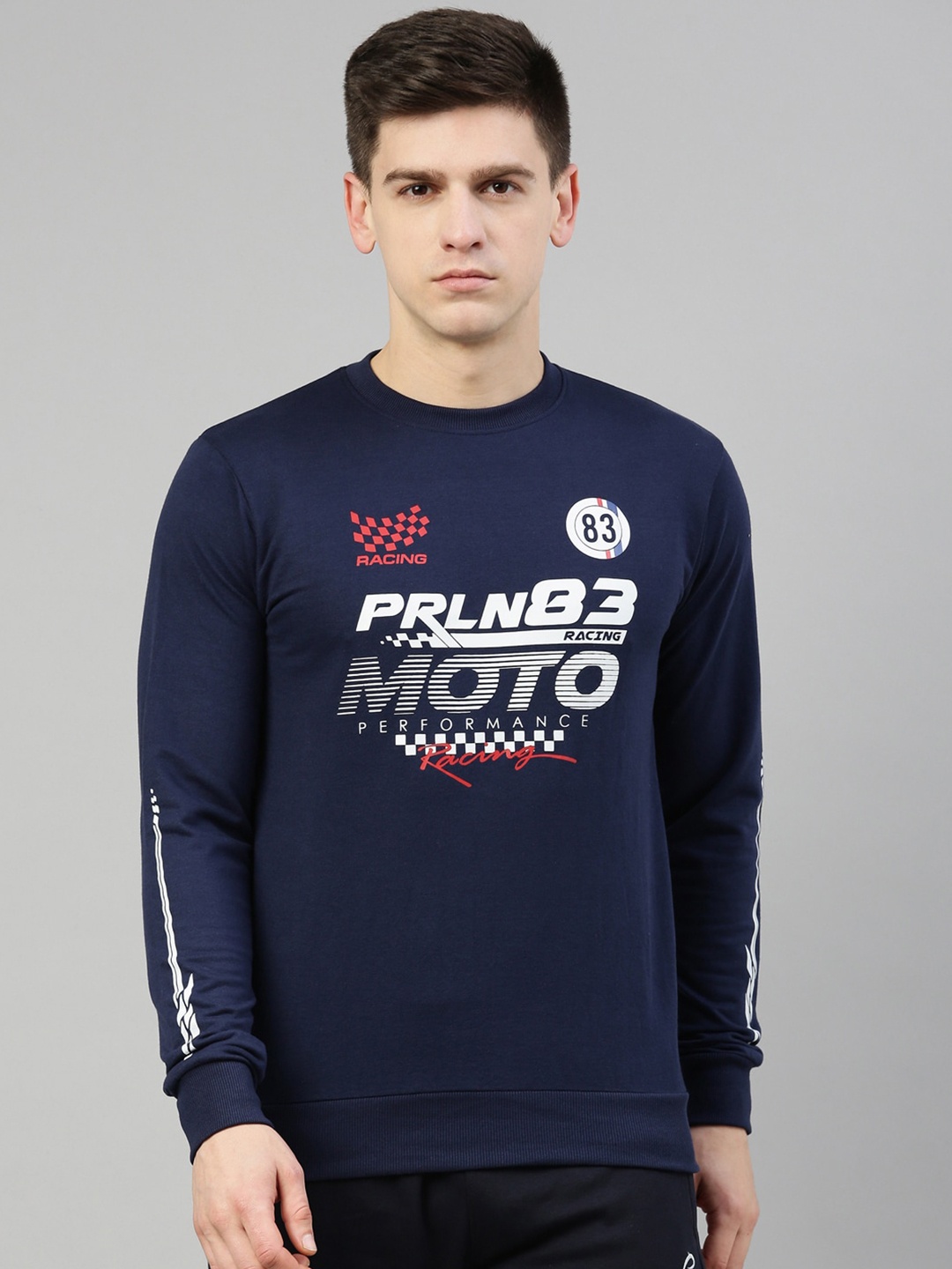 

Proline Men Blue Printed Sweatshirt
